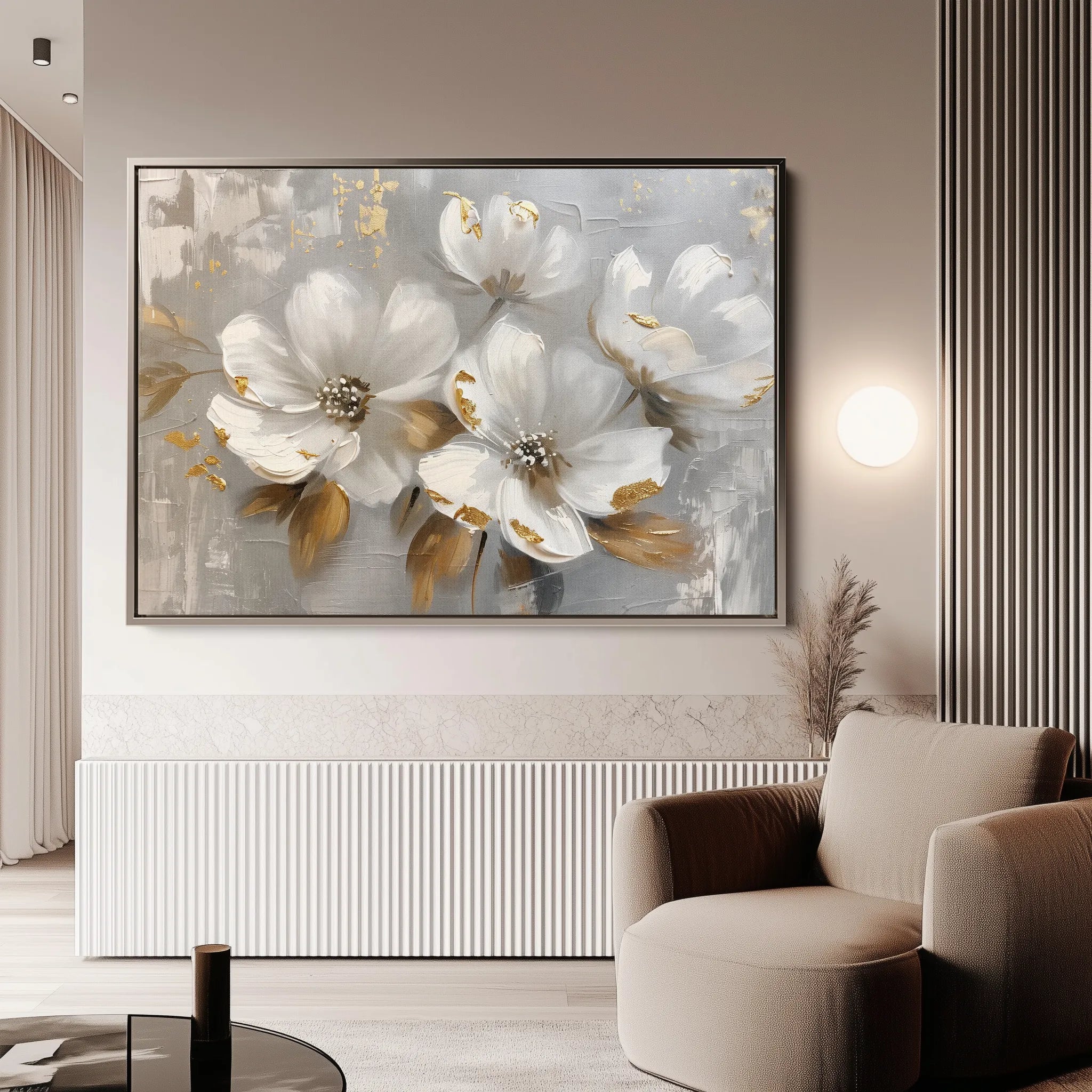 Floral 655 Canvas Art 18" x 24" / 45 x 60 cm / Black
