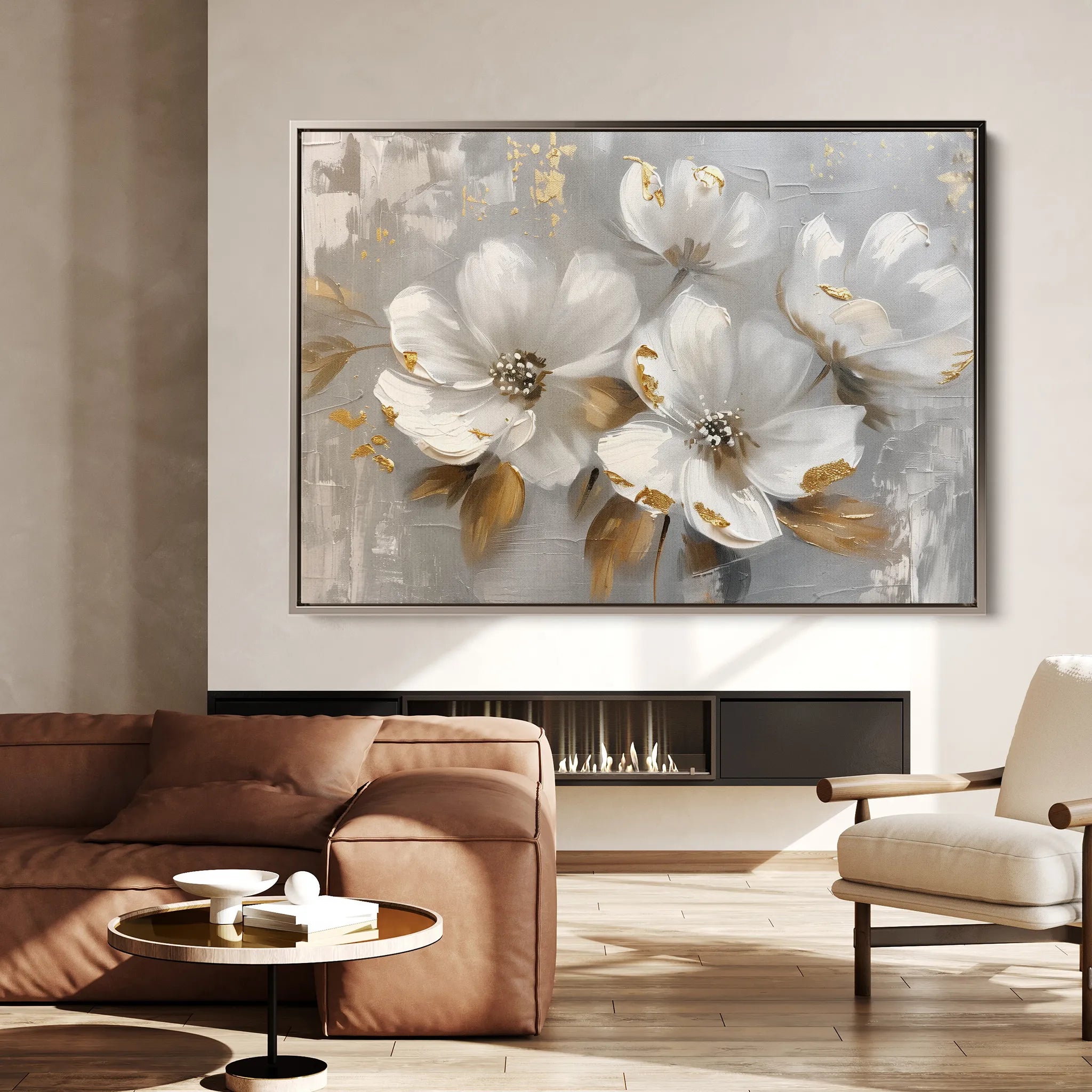 Floral 655 Canvas Art 18" x 24" / 45 x 60 cm / Black