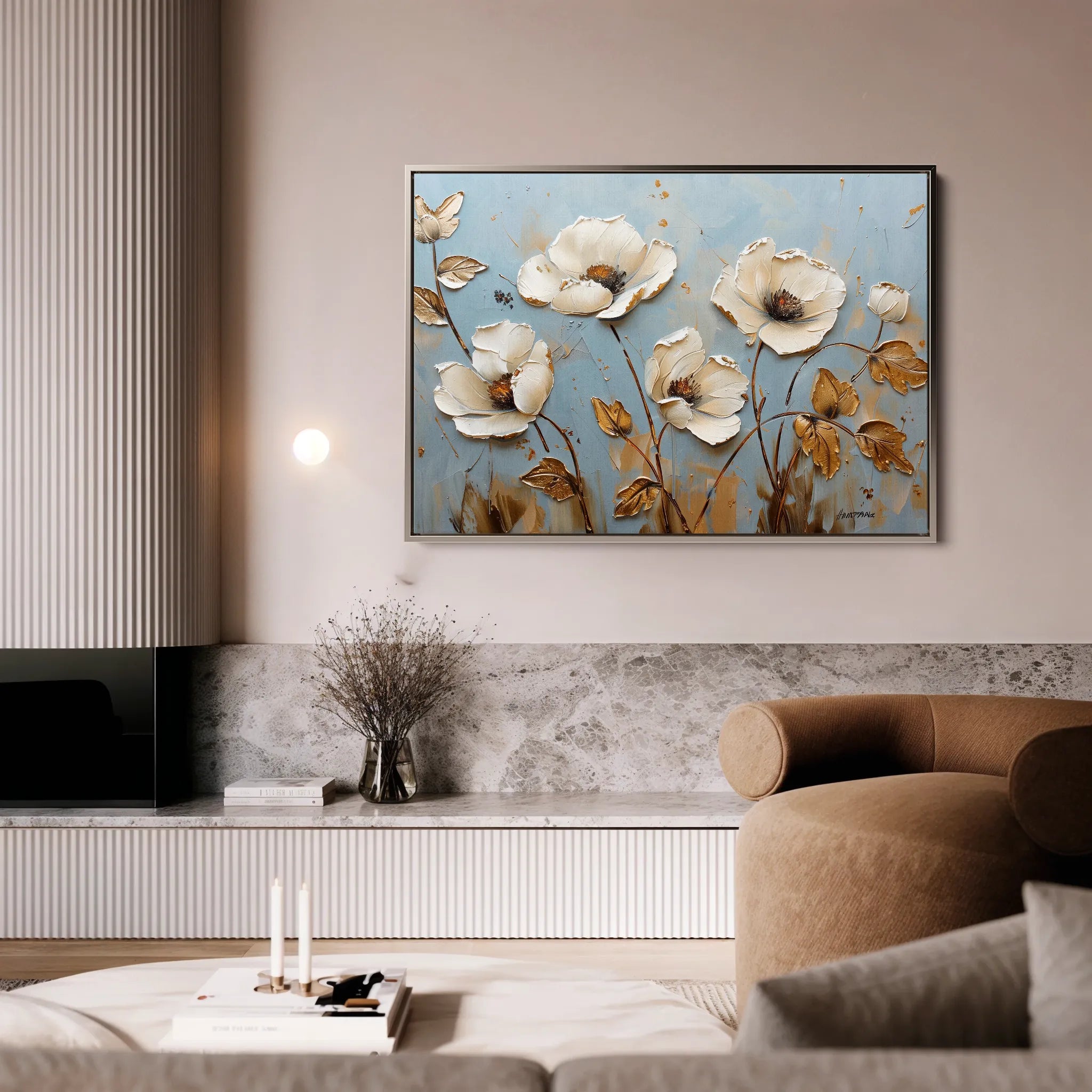 Floral 656 Canvas Art 18" x 24" / 45 x 60 cm / Black