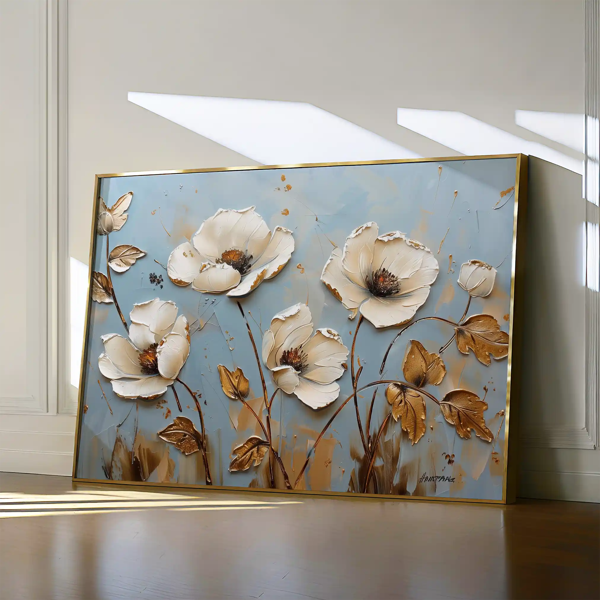 Floral 656 Canvas Art 60 x 40 cm / Black