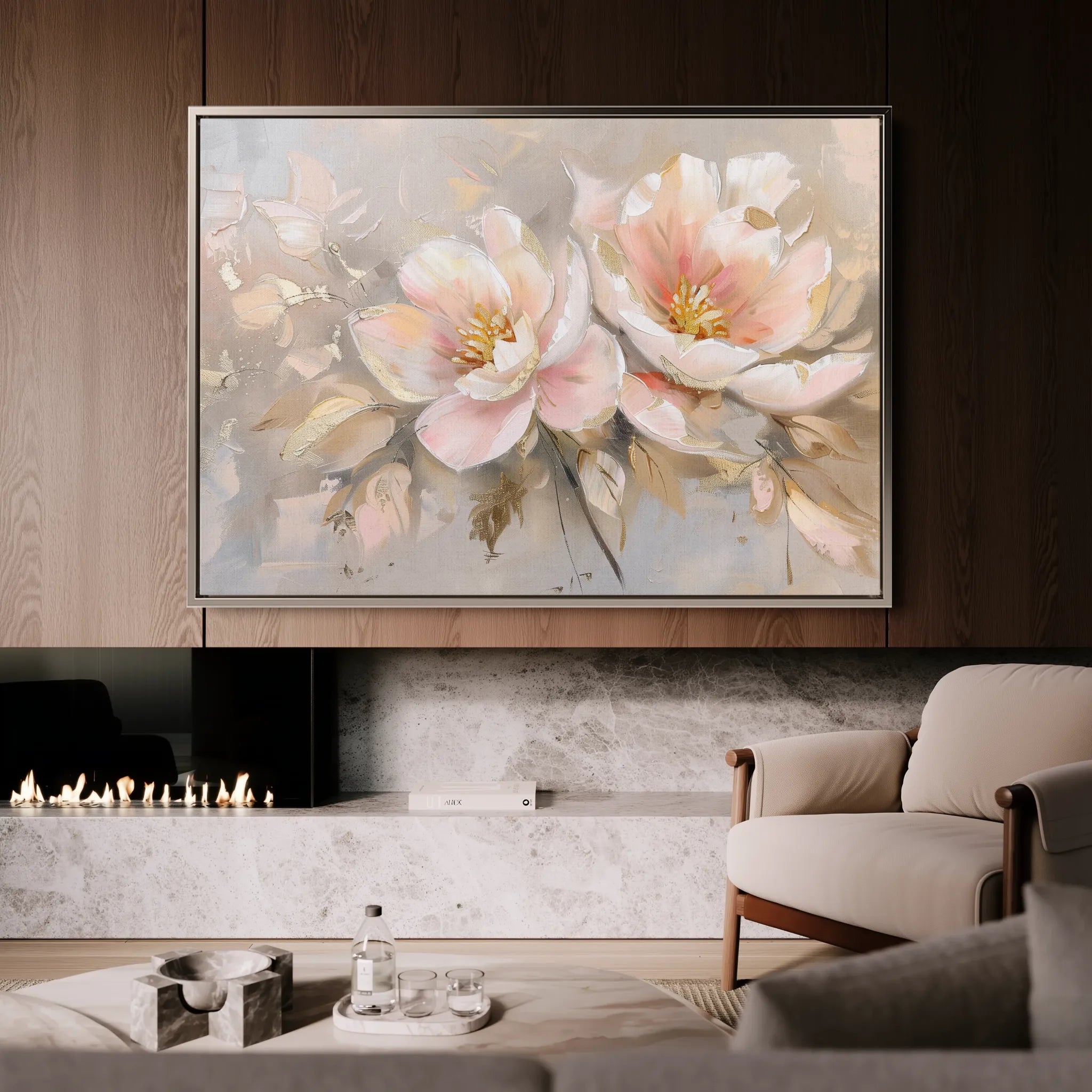 Floral 657 Canvas Art 18" x 24" / 45 x 60 cm / Black