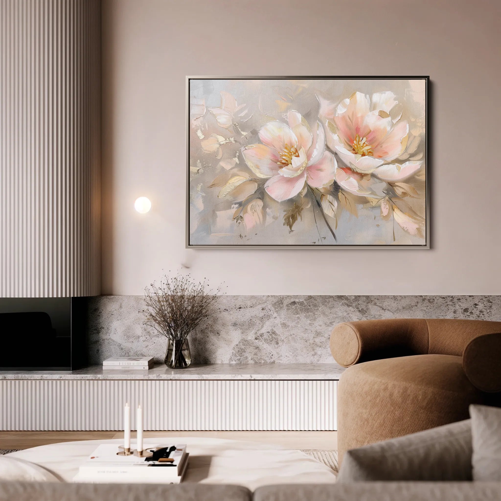 Floral 657 Canvas Art 18" x 24" / 45 x 60 cm / Black