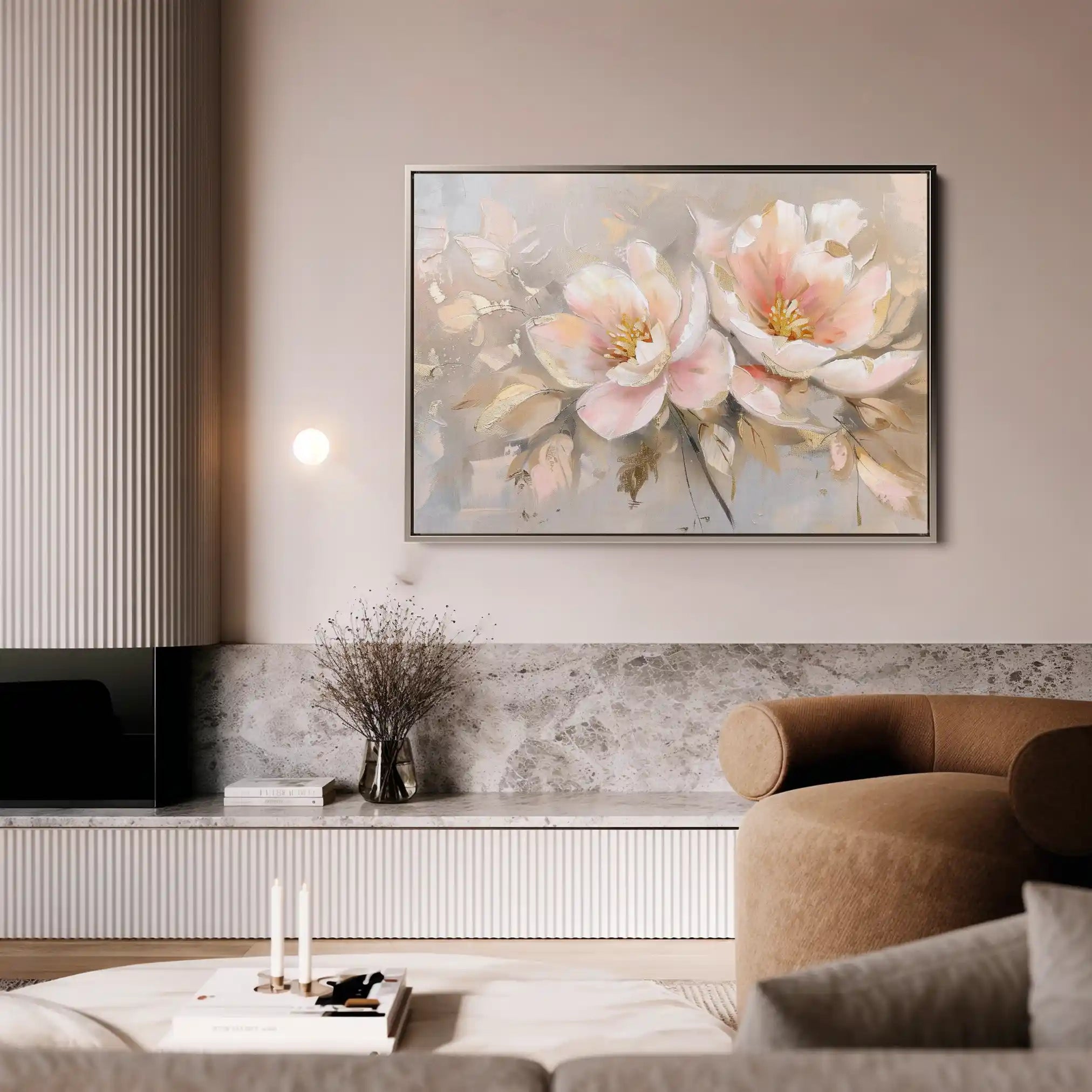 Floral 657 Canvas Art 60 x 40 cm / Black