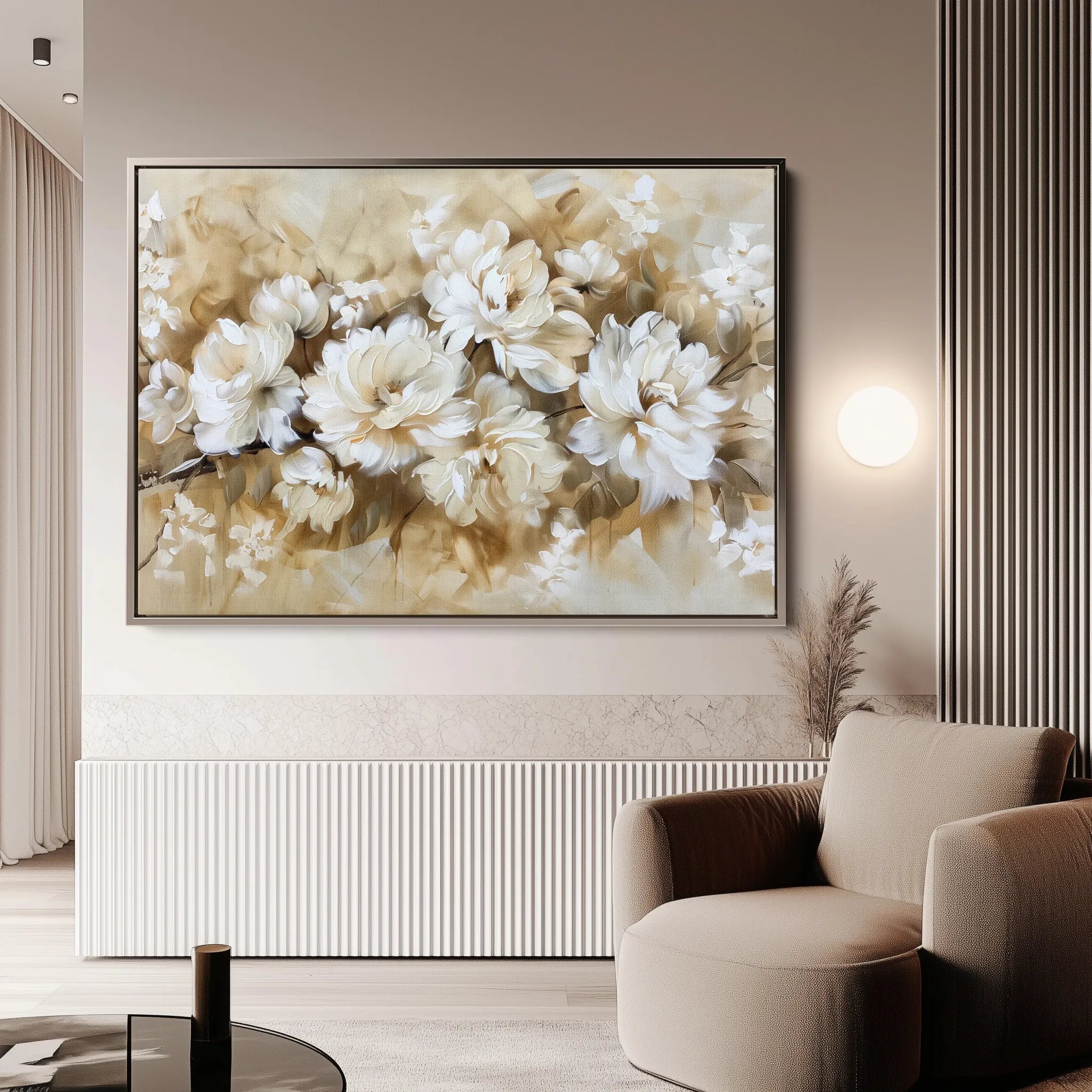 Floral 658 Canvas Art 18" x 24" / 45 x 60 cm / Black