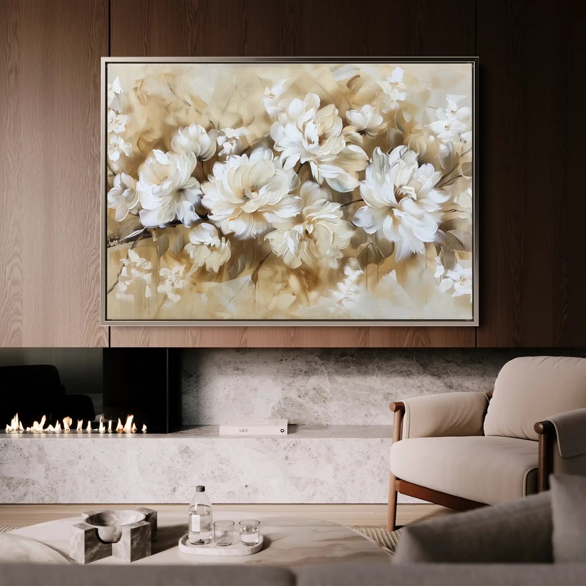 Floral 658 Canvas Art 18" x 24" / 45 x 60 cm / Black