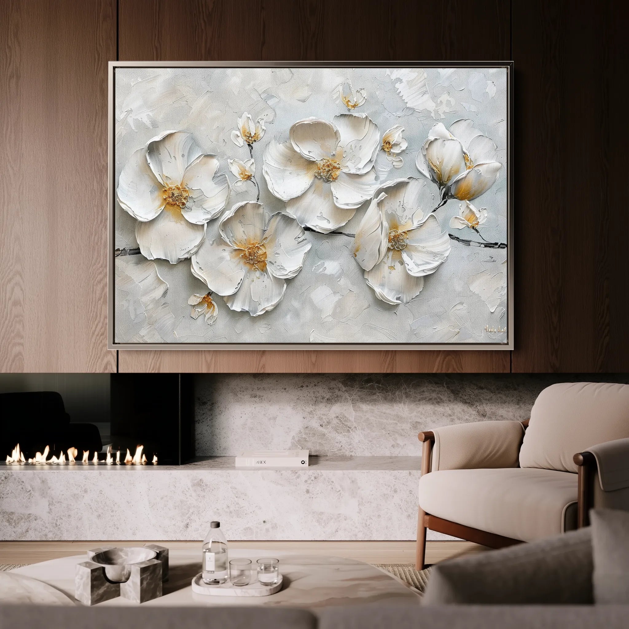 Floral 659 Canvas Art 18" x 24" / 45 x 60 cm / Black