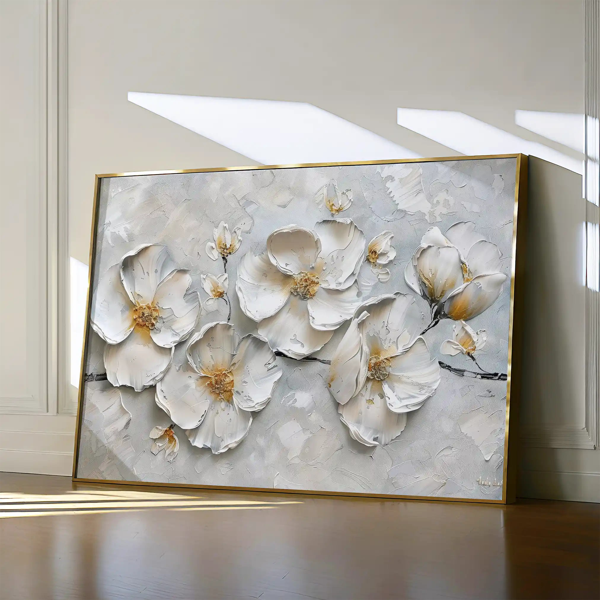 Floral 659 Canvas Art 18" x 24" / 45 x 60 cm / Black