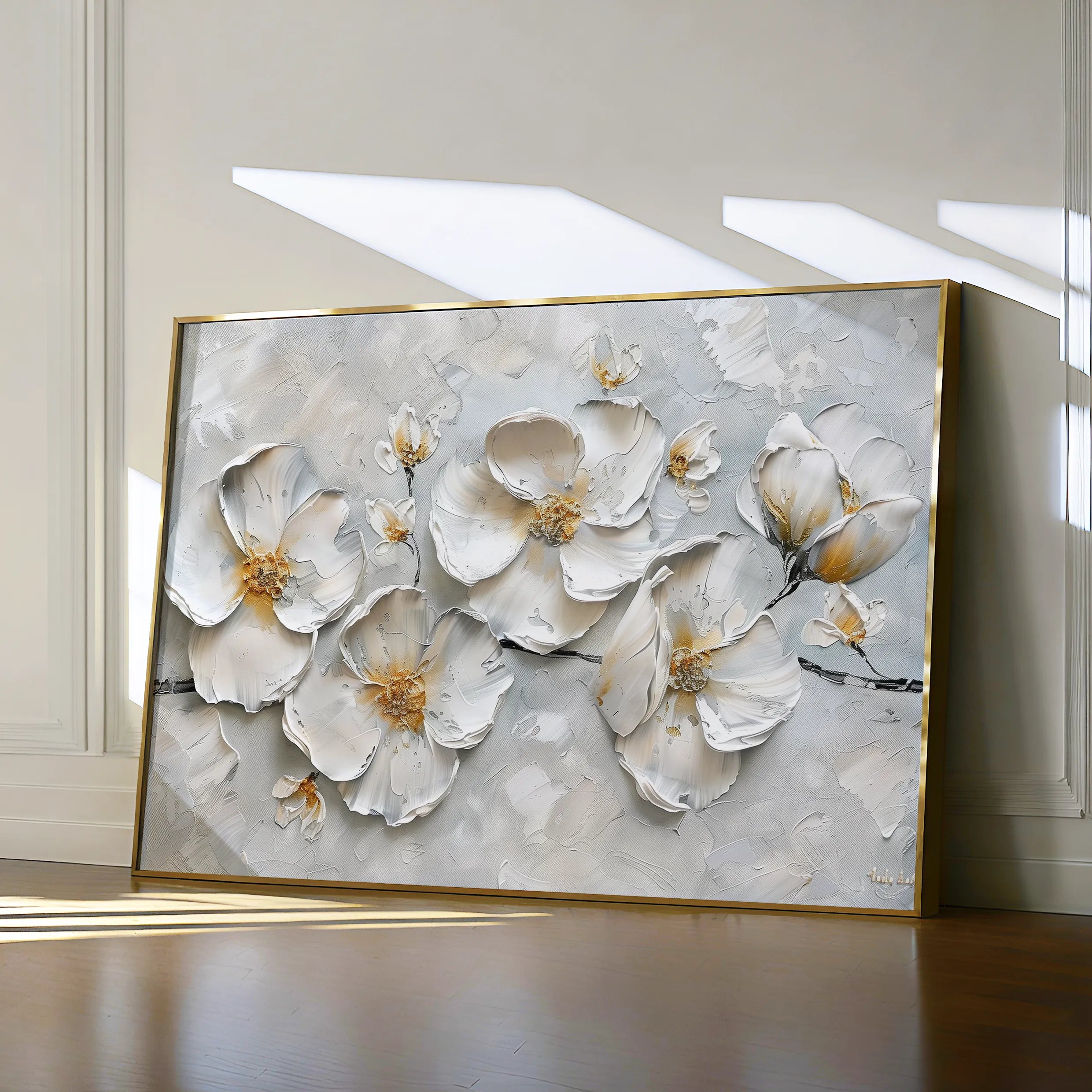 Floral 659 Canvas Art 18" x 24" / 45 x 60 cm / Black