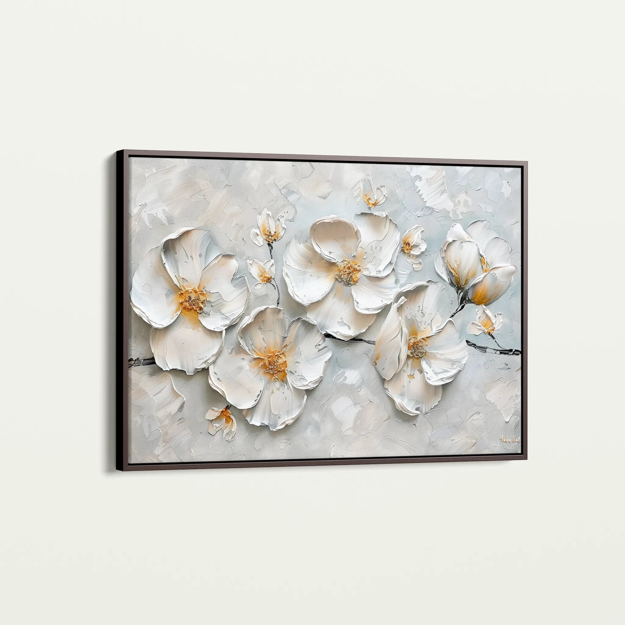 Floral 659 Canvas Art 18" x 24" / 45 x 60 cm / Black