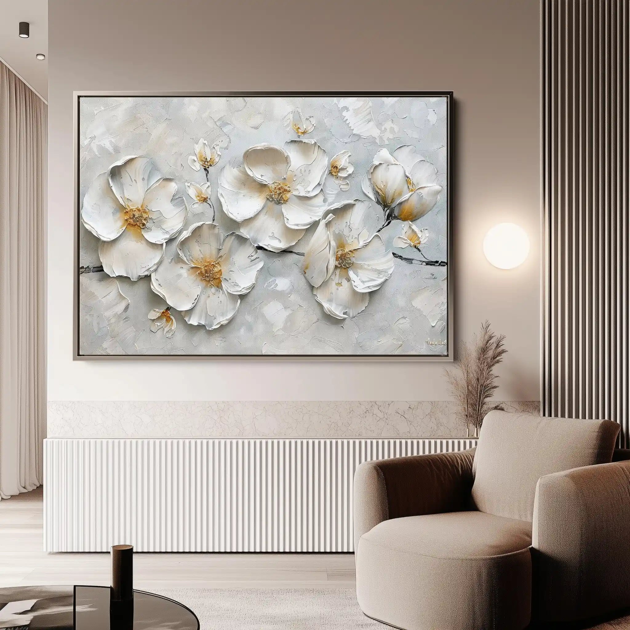 Floral 659 Canvas Art 60 x 40 cm / Black