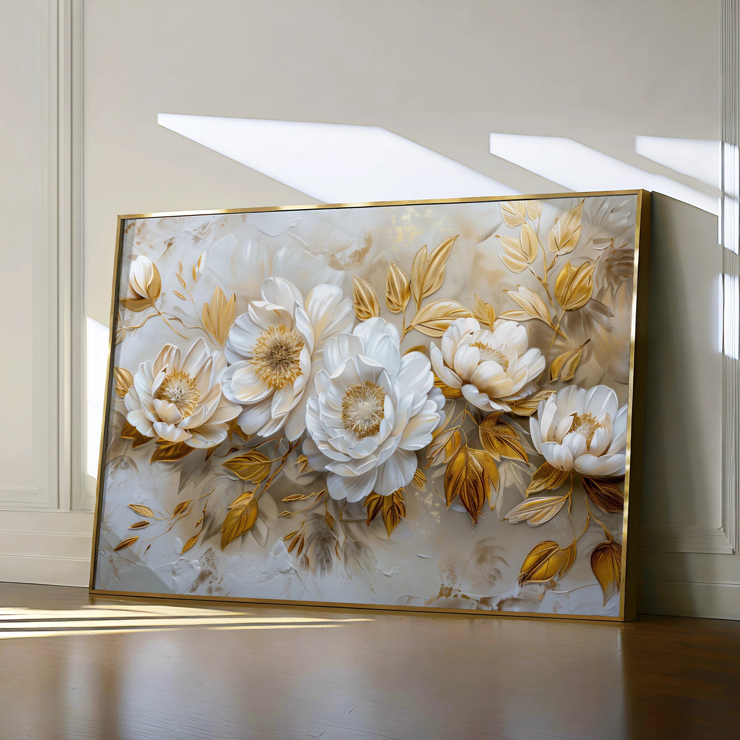 Floral 660 Canvas Art 18" x 24" / 45 x 60 cm / Black