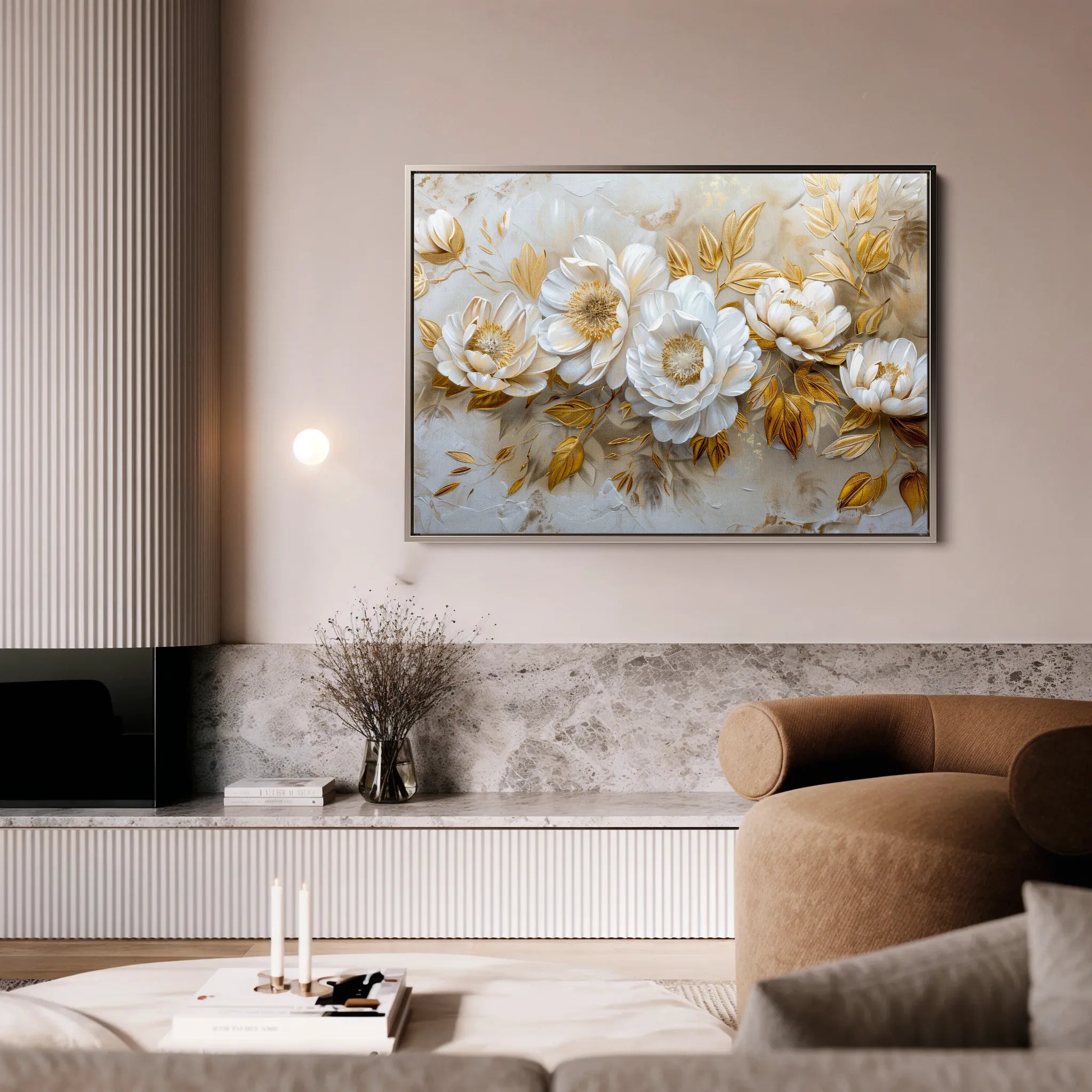 Floral 660 Canvas Art 18" x 24" / 45 x 60 cm / Black