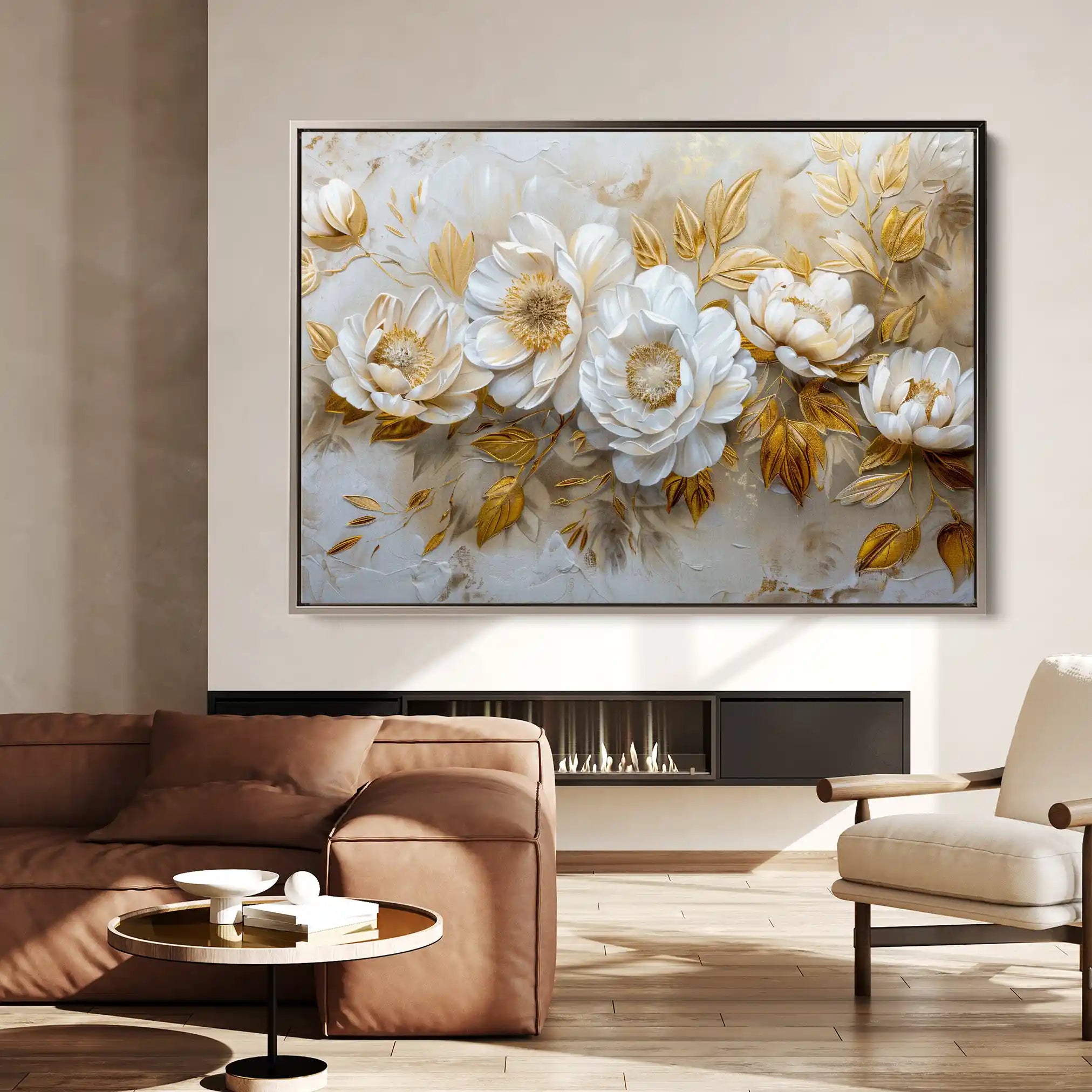 Floral 660 Canvas Art 60 x 40 cm / Black