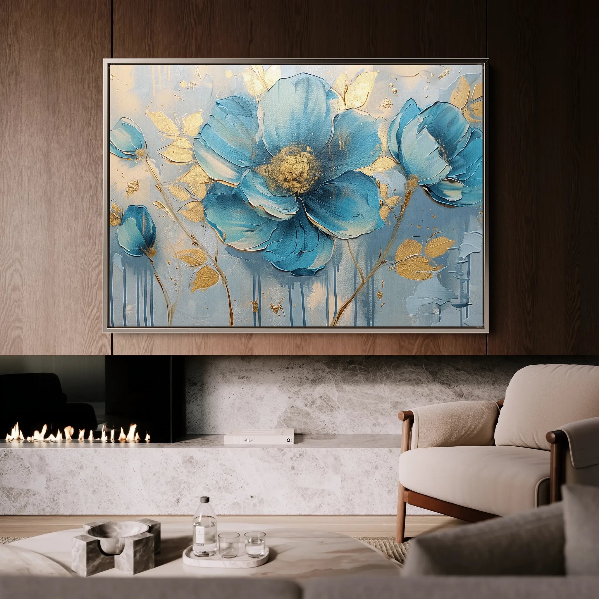 Floral 661 Canvas Art 18" x 24" / 45 x 60 cm / Black