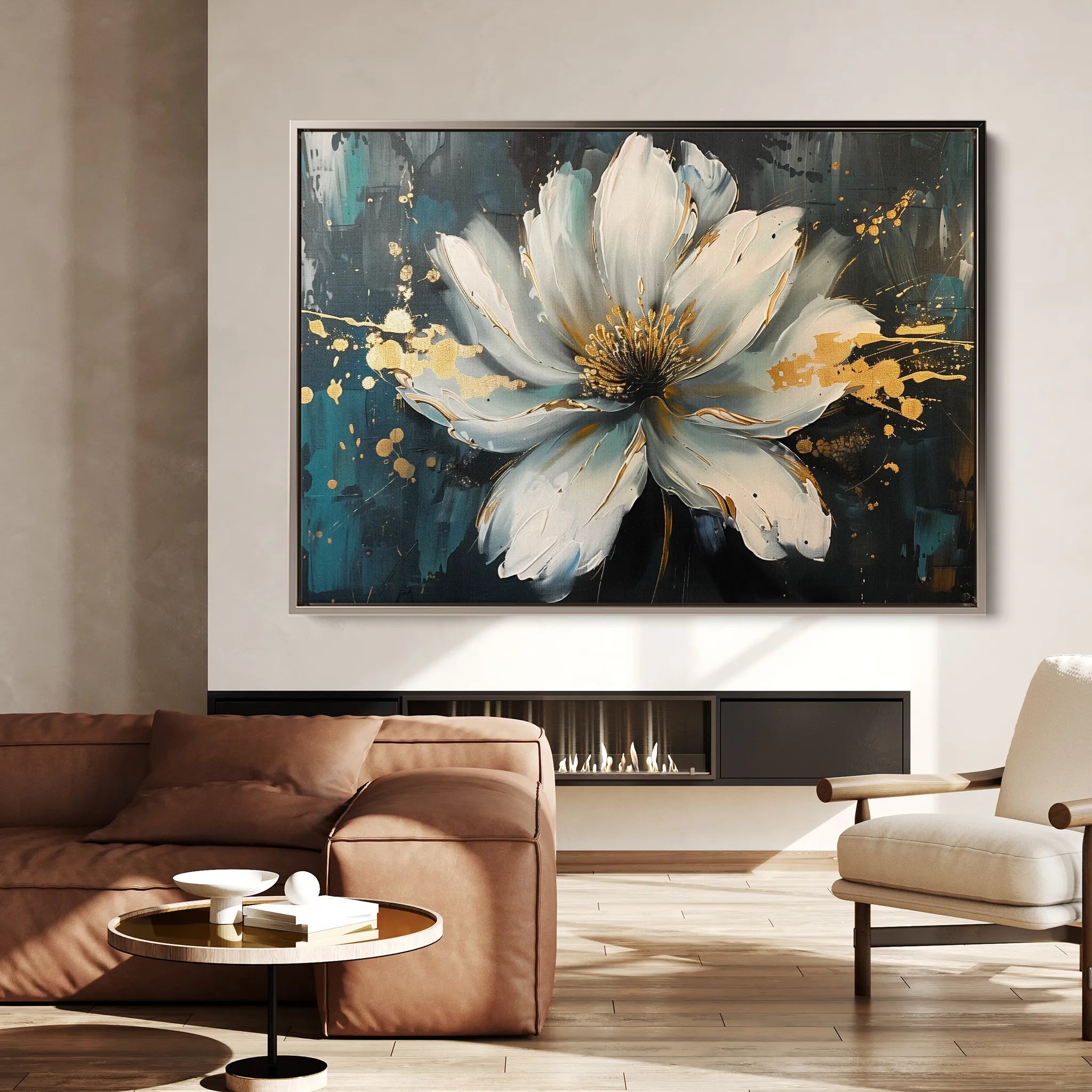 Floral 662 Canvas Art 18" x 24" / 45 x 60 cm / Black