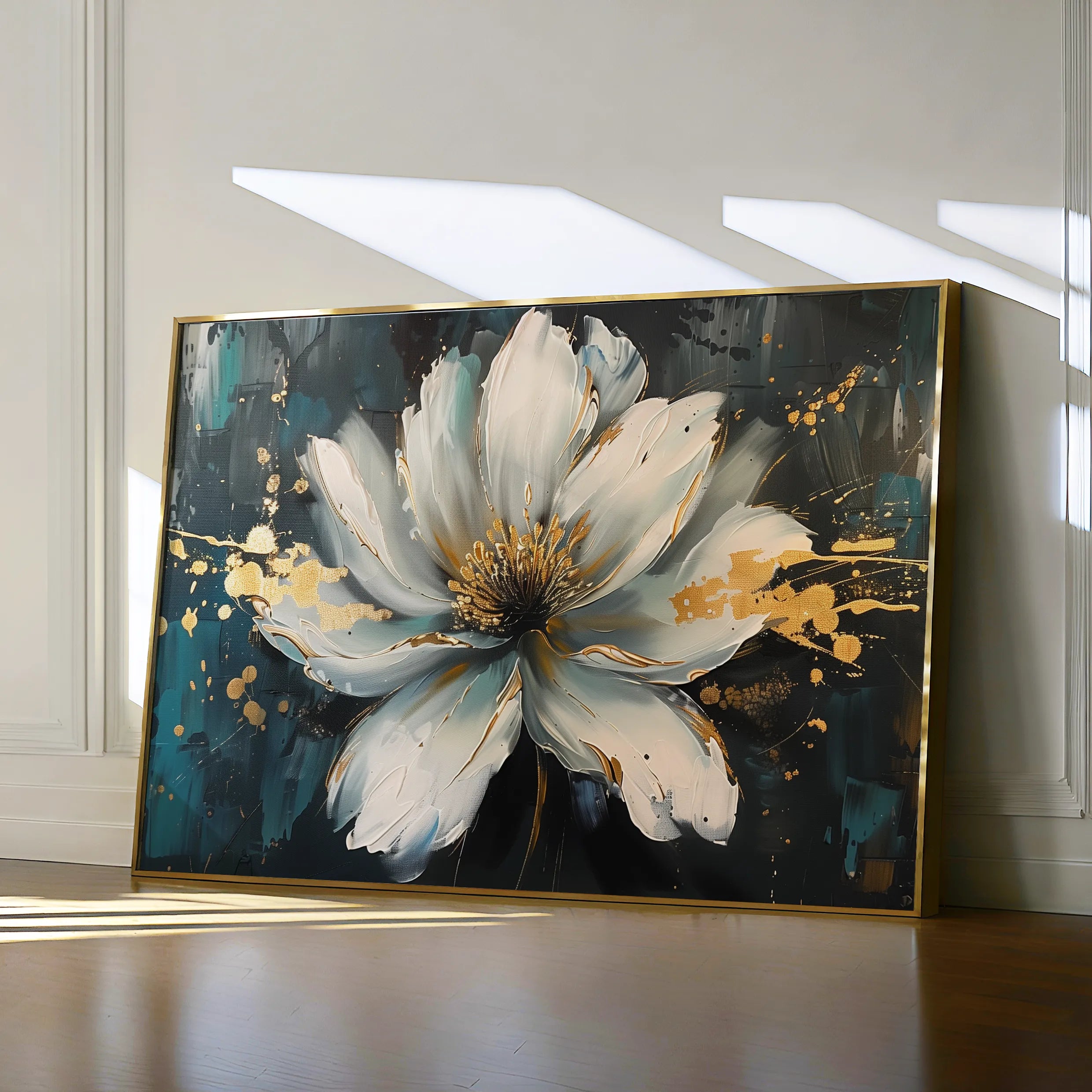 Floral 662 Canvas Art 18" x 24" / 45 x 60 cm / Black