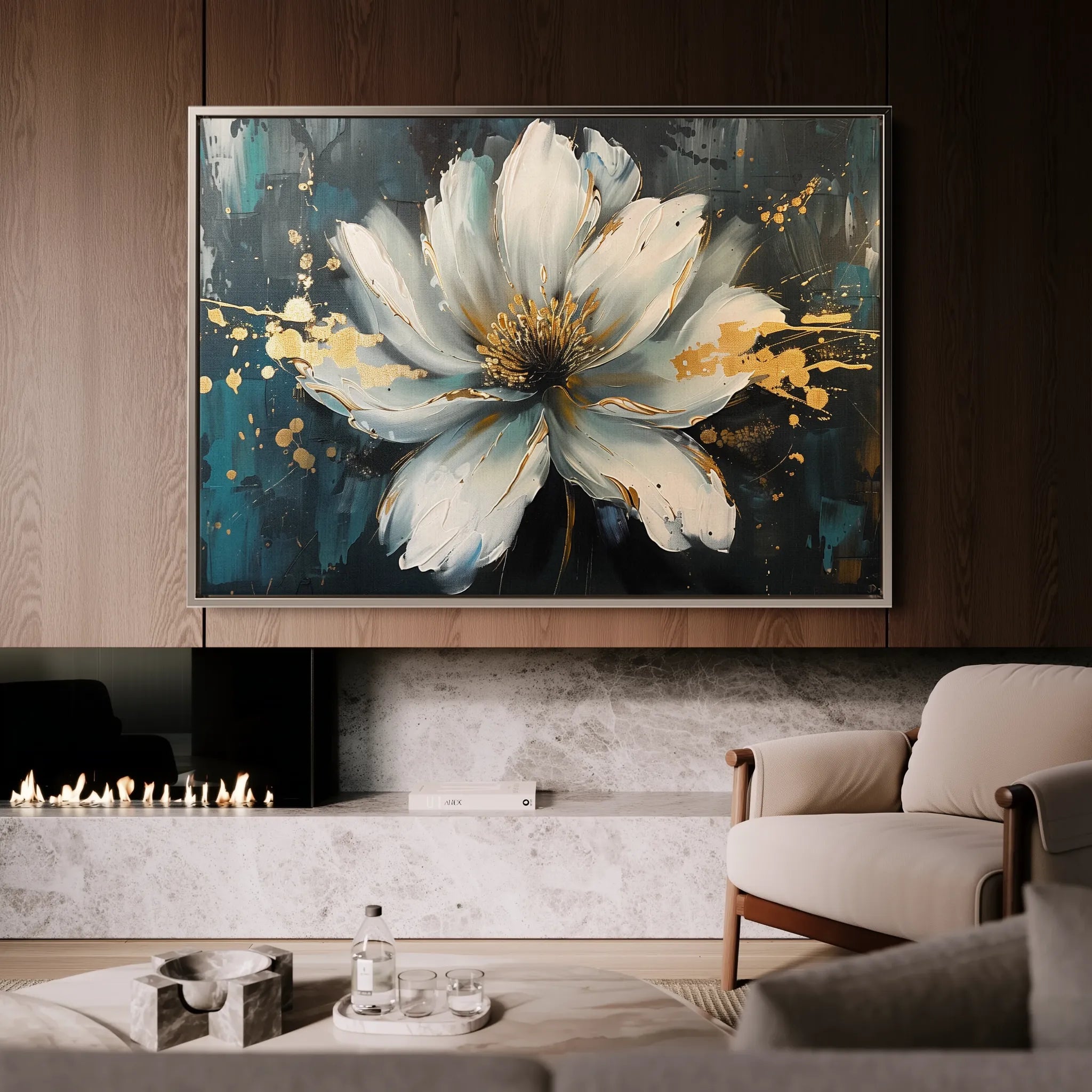 Floral 662 Canvas Art 18" x 24" / 45 x 60 cm / Black