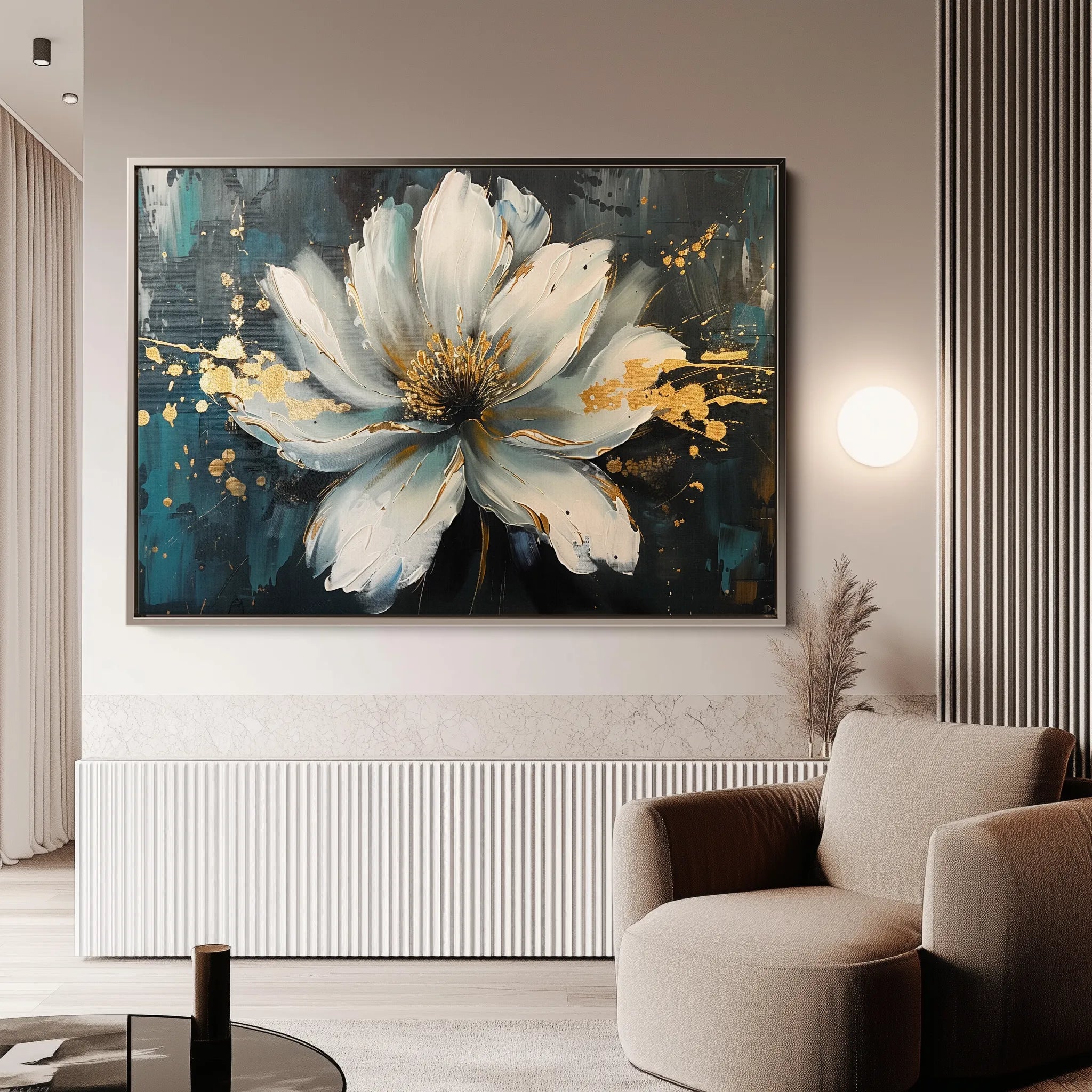 Floral 662 Canvas Art 18" x 24" / 45 x 60 cm / Black