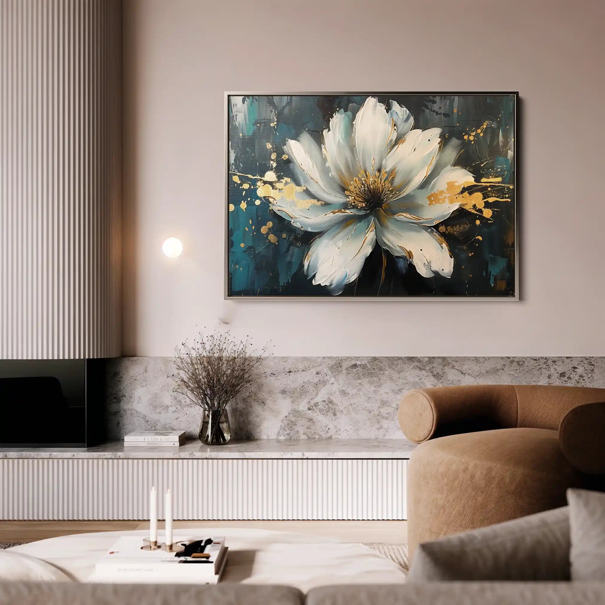 Floral 662 Canvas Art 60 x 40 cm / Black