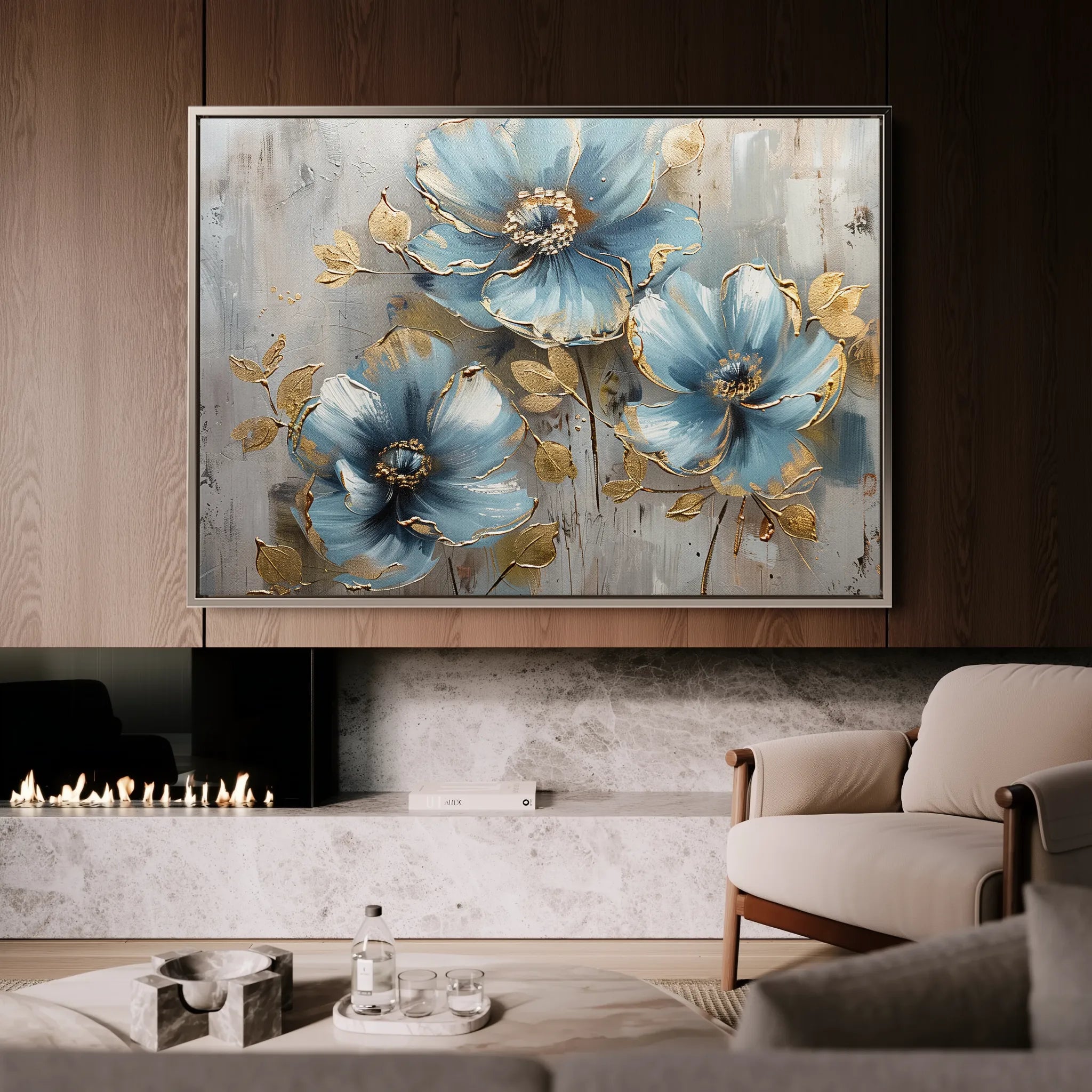 Floral 663 Canvas Art 18" x 24" / 45 x 60 cm / Black