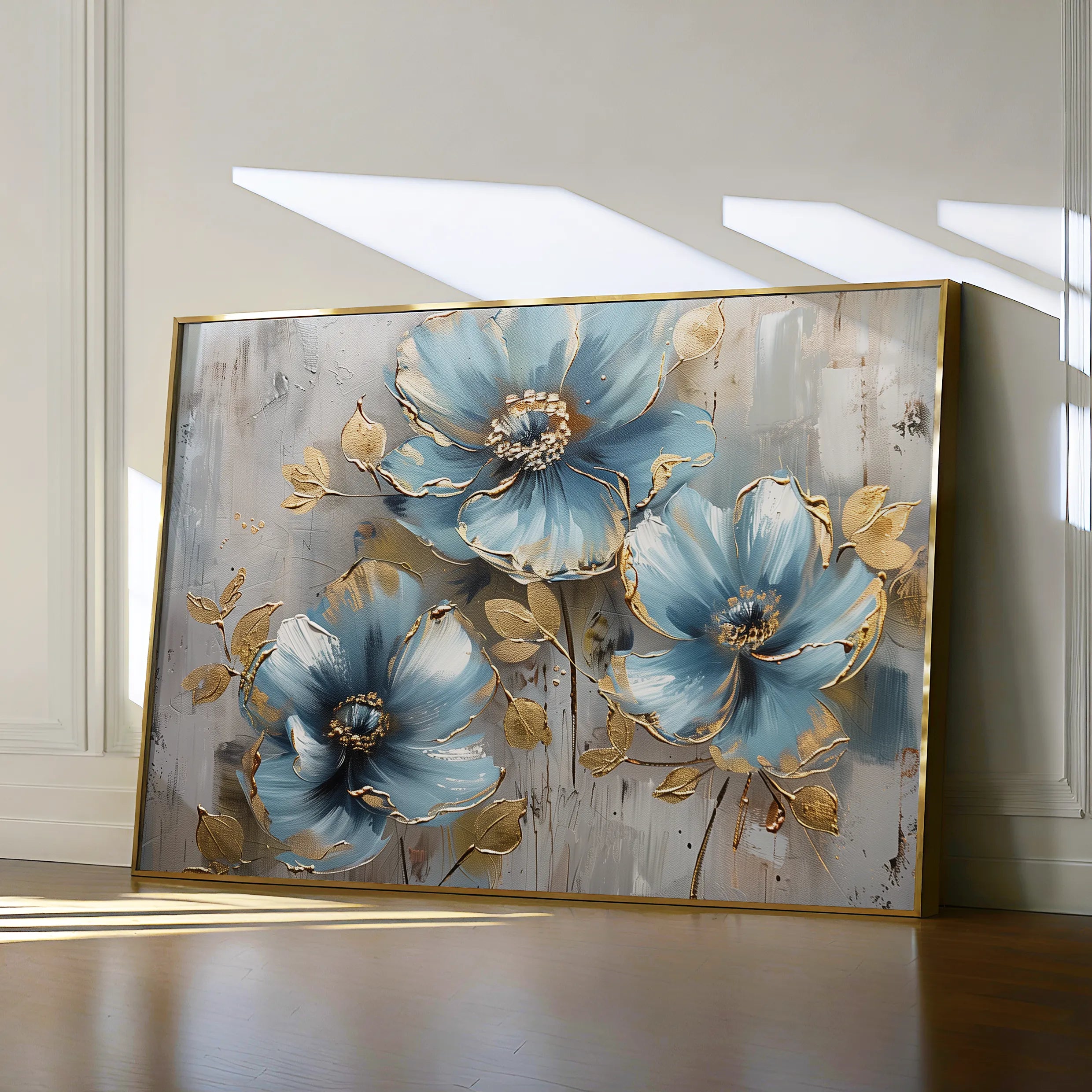 Floral 663 Canvas Art 18" x 24" / 45 x 60 cm / Black