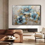 Floral 663 Canvas Art 18" x 24" / 45 x 60 cm / Black
