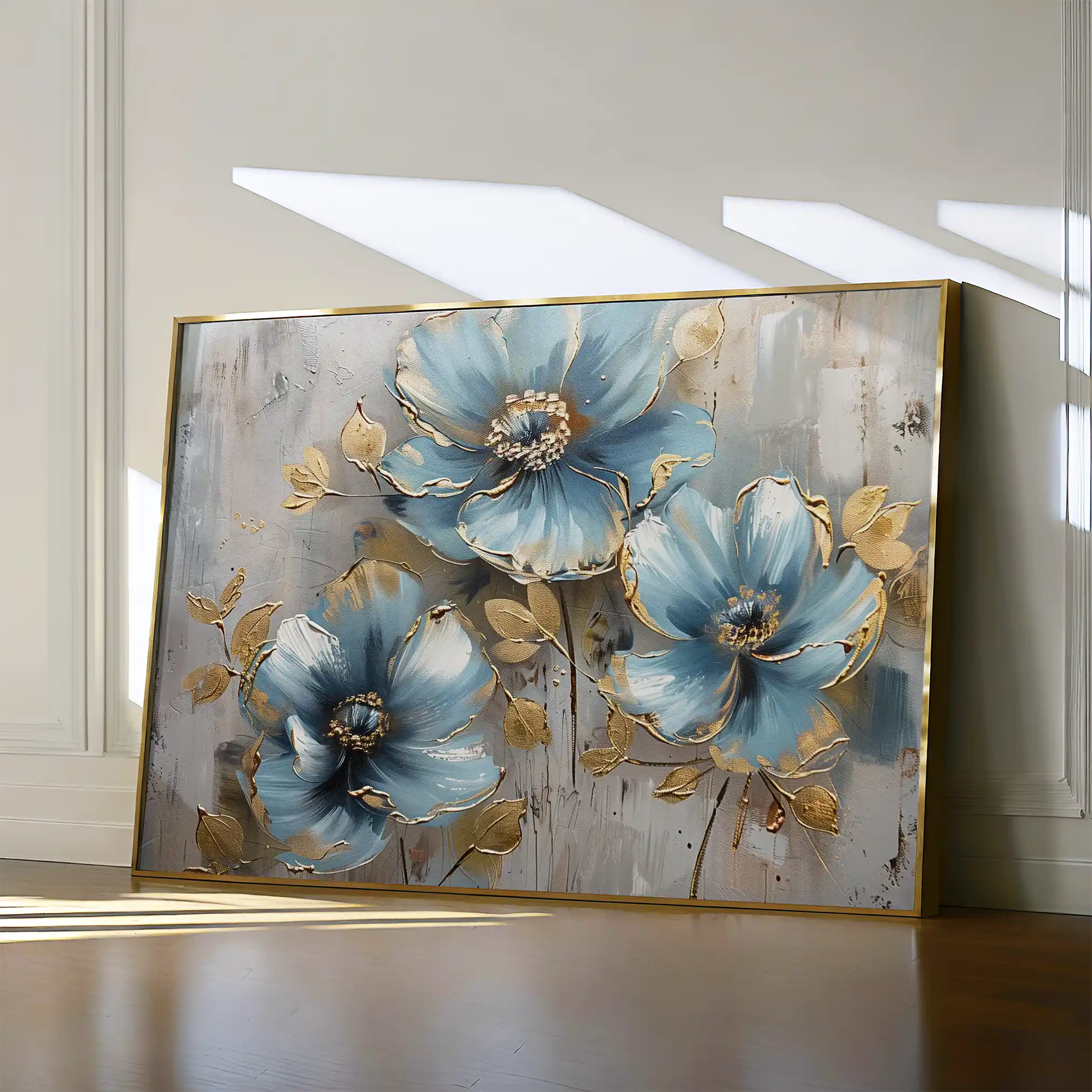 Floral 663 Canvas Art 60 x 40 cm / Black