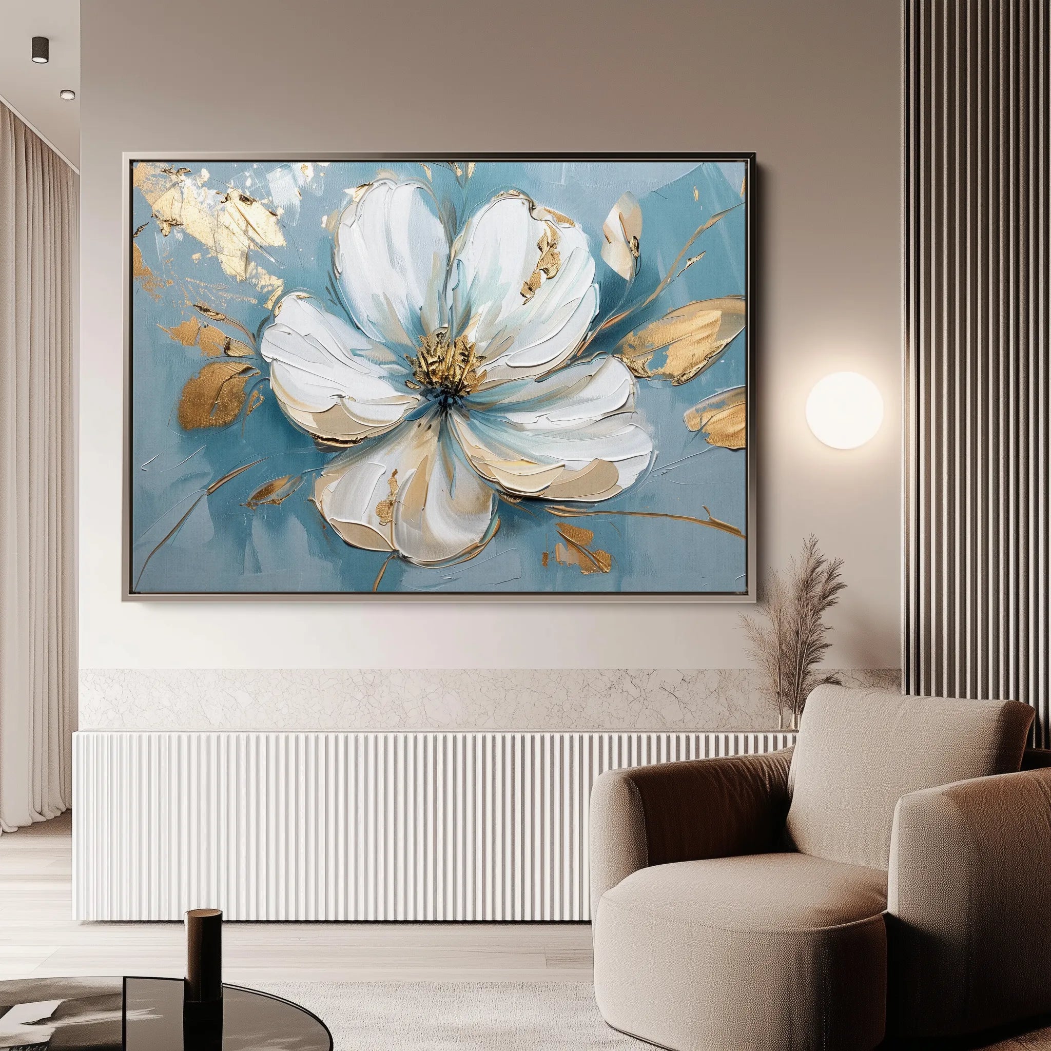 Floral 664 Canvas Art 18" x 24" / 45 x 60 cm / Black