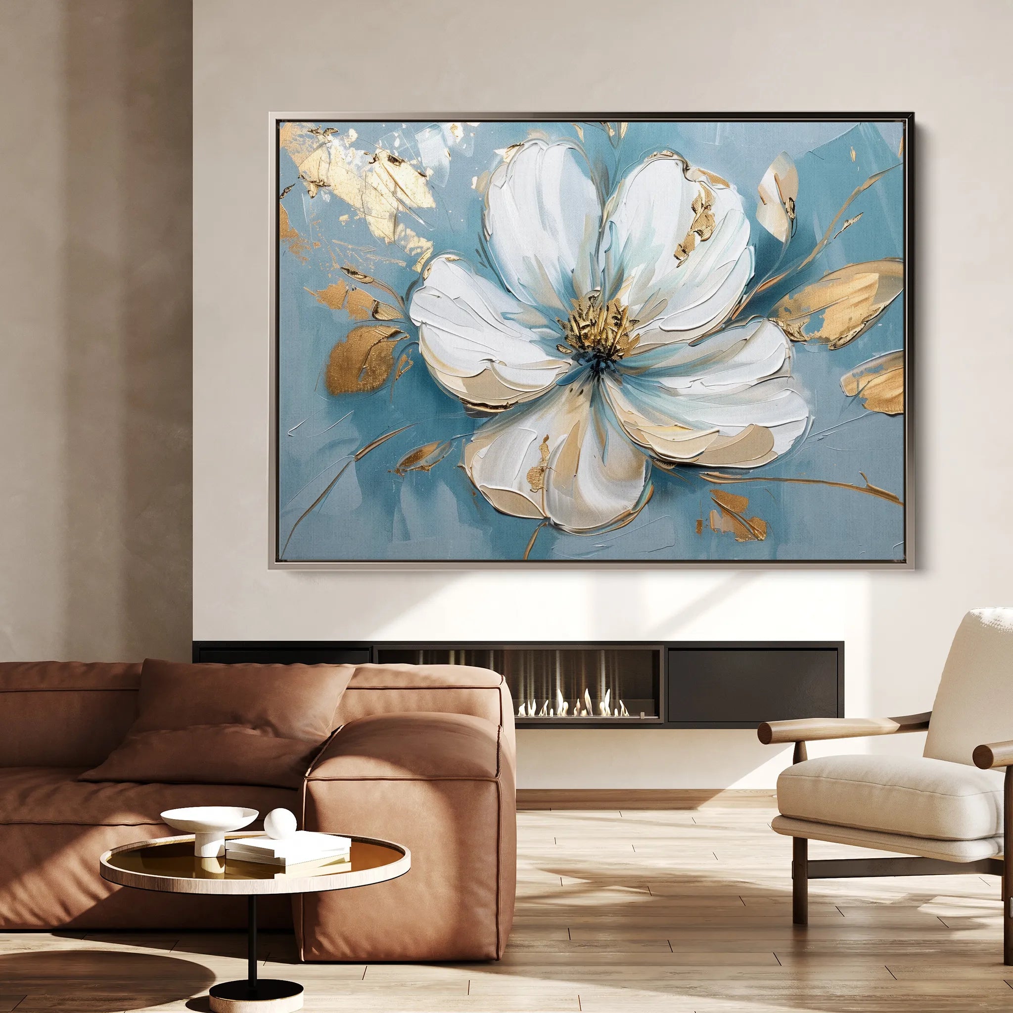 Floral 664 Canvas Art 18" x 24" / 45 x 60 cm / Black