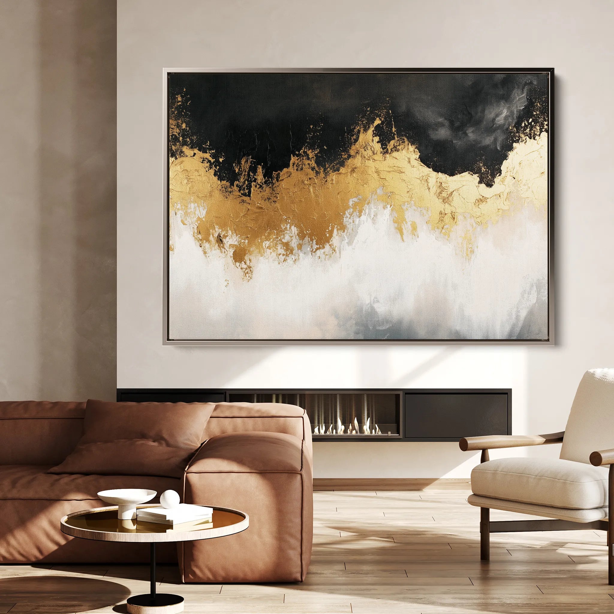 Abstract 665 Canvas Art 18" x 24" / 45 x 60 cm / Black