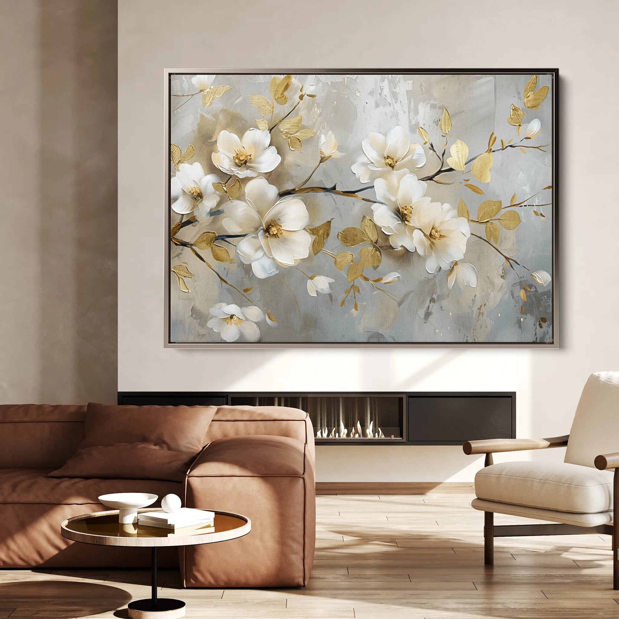 Floral 665 Canvas Art 18" x 24" / 45 x 60 cm / Black