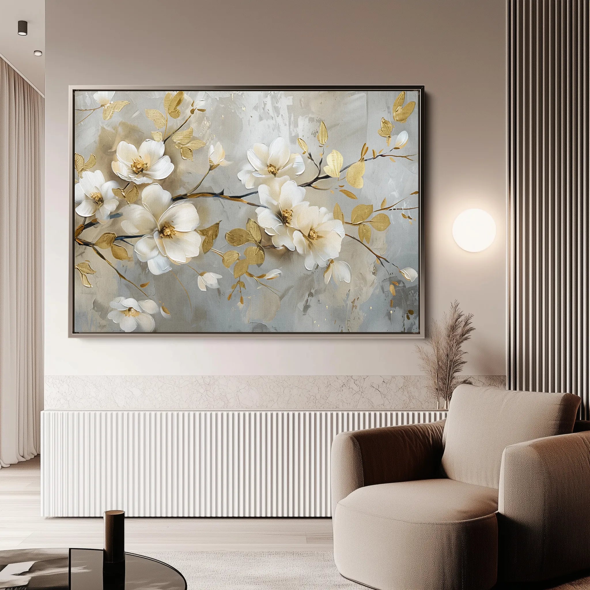 Floral 665 Canvas Art 18" x 24" / 45 x 60 cm / Black