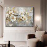 Floral 665 Canvas Art 60 x 40 cm / Black