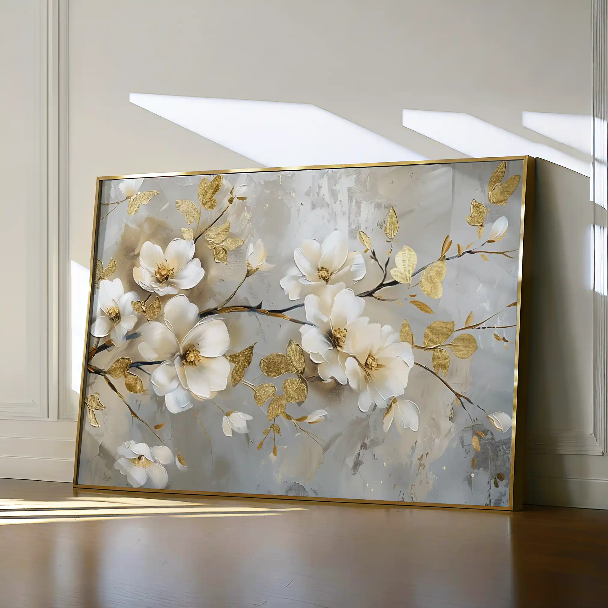 Floral 665 Canvas Art 60 x 40 cm / Black