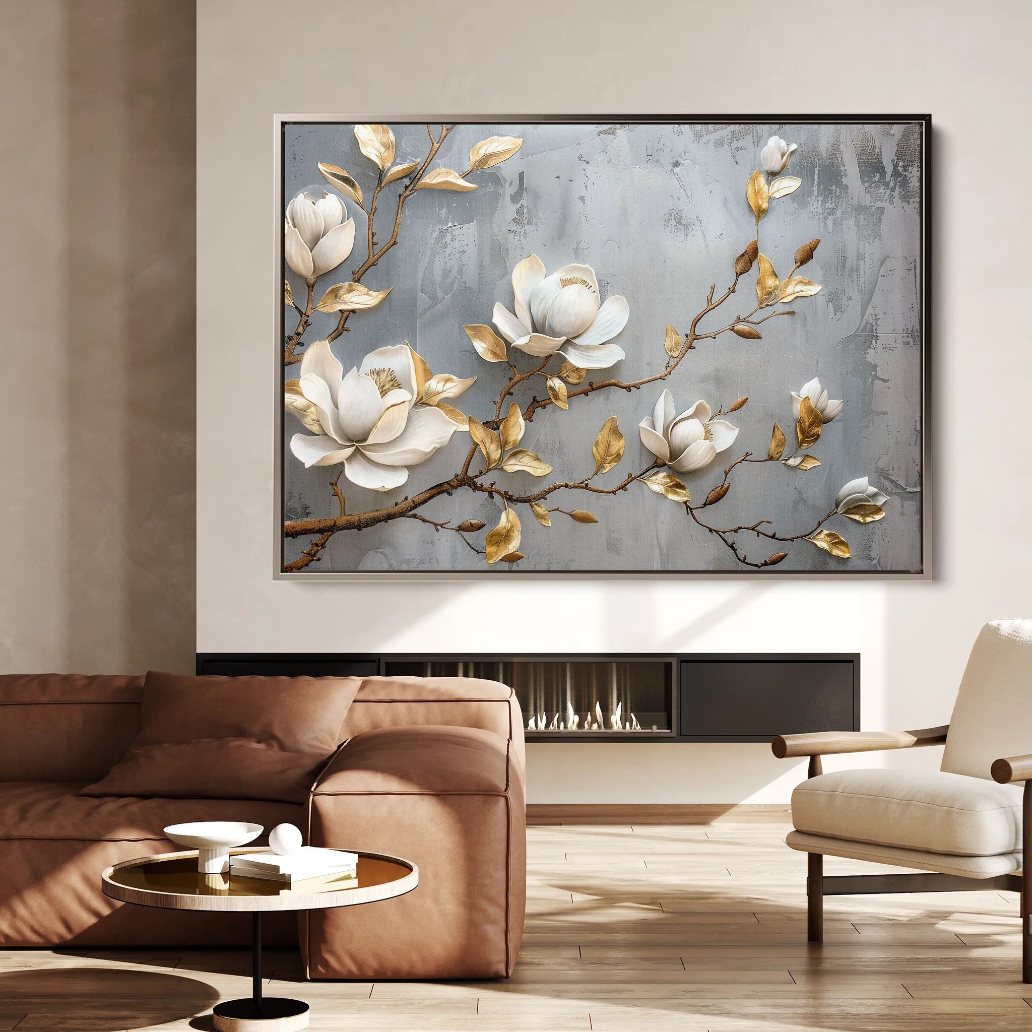 Floral 667 Canvas Art 18" x 24" / 45 x 60 cm / Black