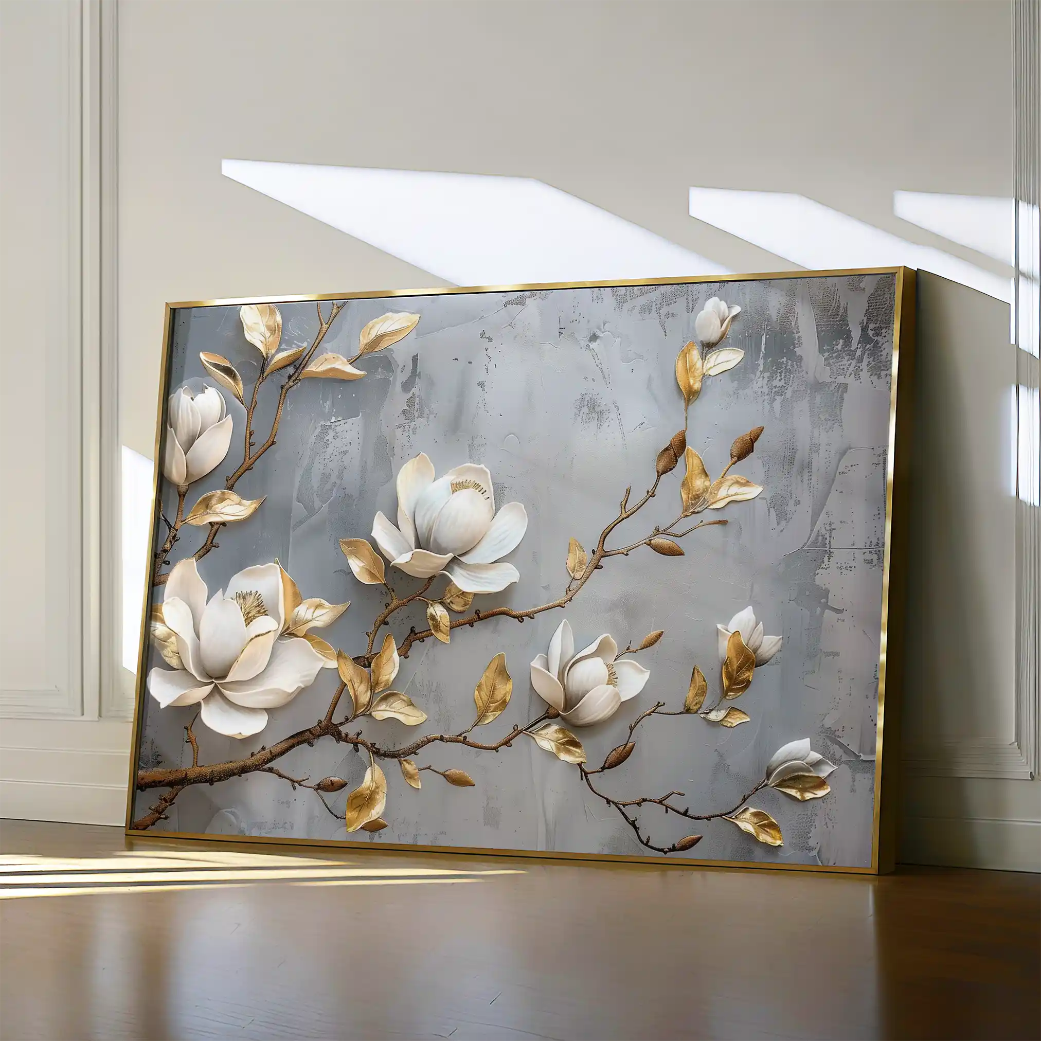 Floral 667 Canvas Art 18" x 24" / 45 x 60 cm / Black