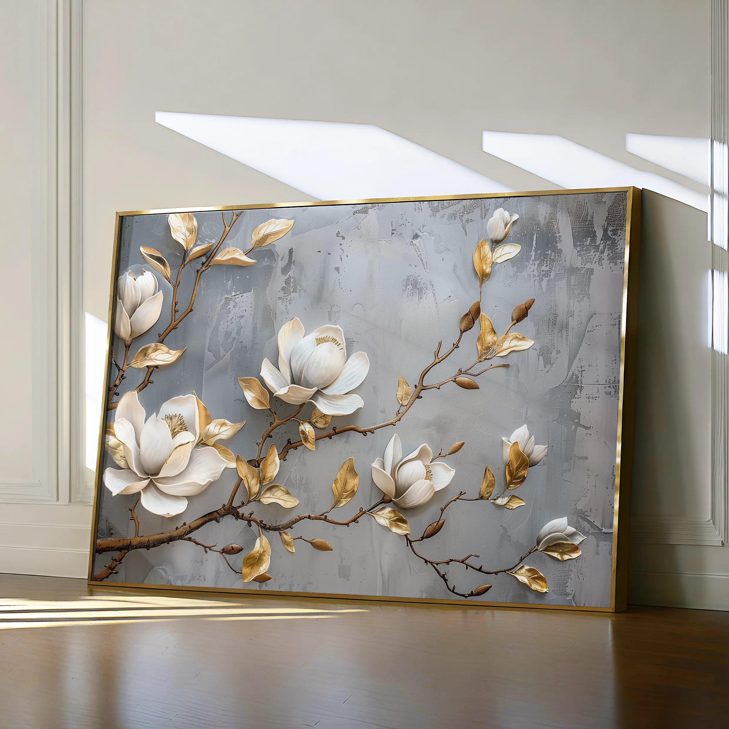 Floral 667 Canvas Art 18" x 24" / 45 x 60 cm / Black