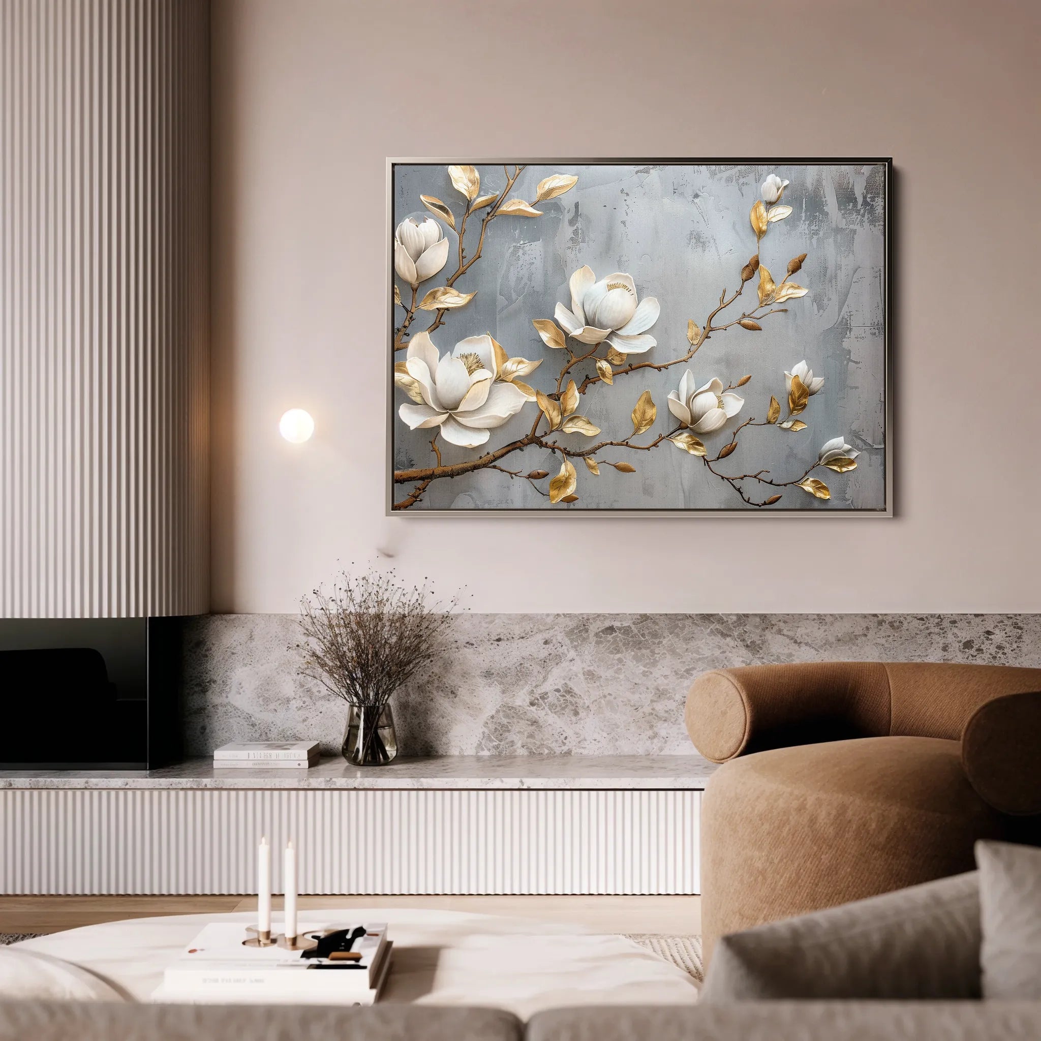 Floral 667 Canvas Art 18" x 24" / 45 x 60 cm / Black
