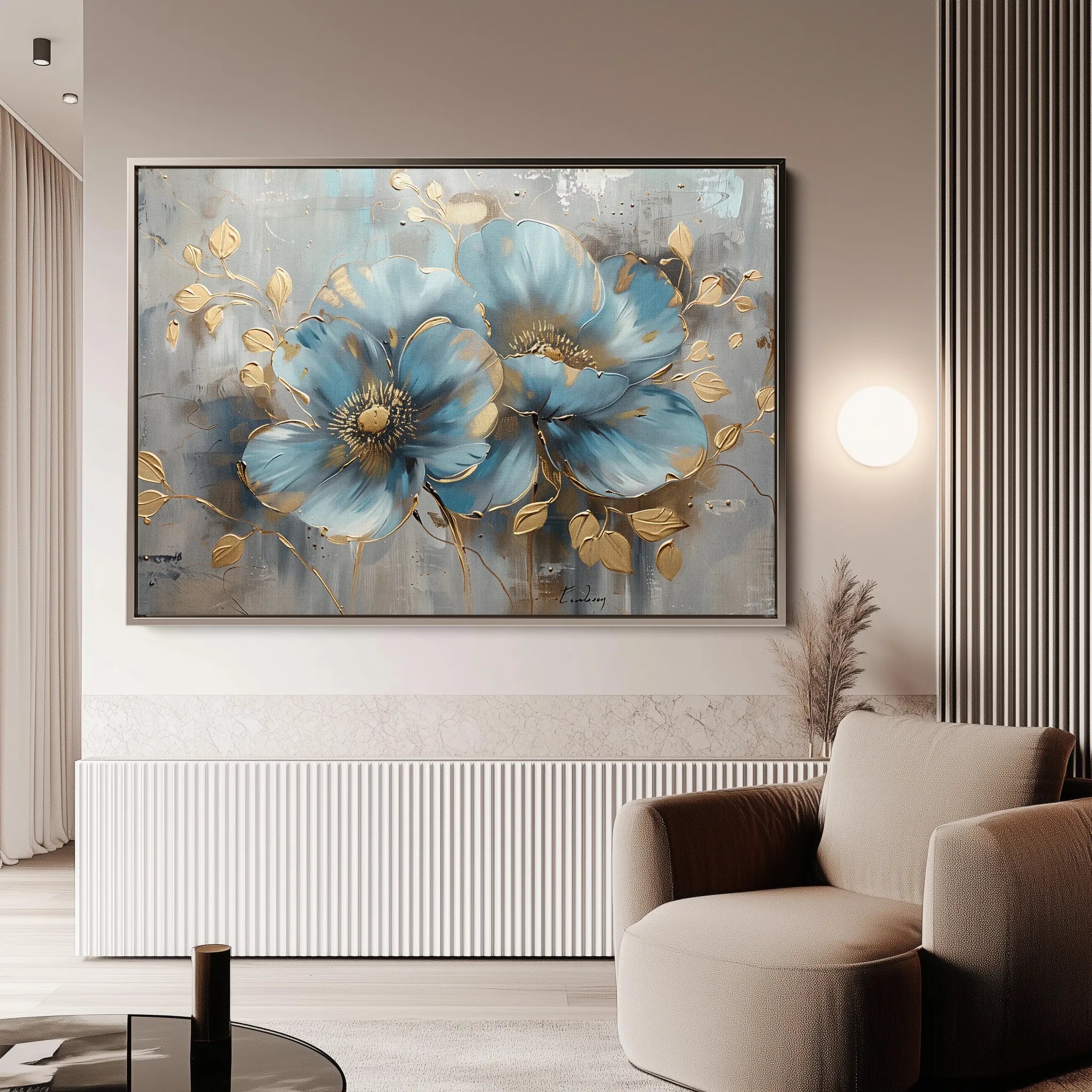 Floral 668 Canvas Art 18" x 24" / 45 x 60 cm / Black