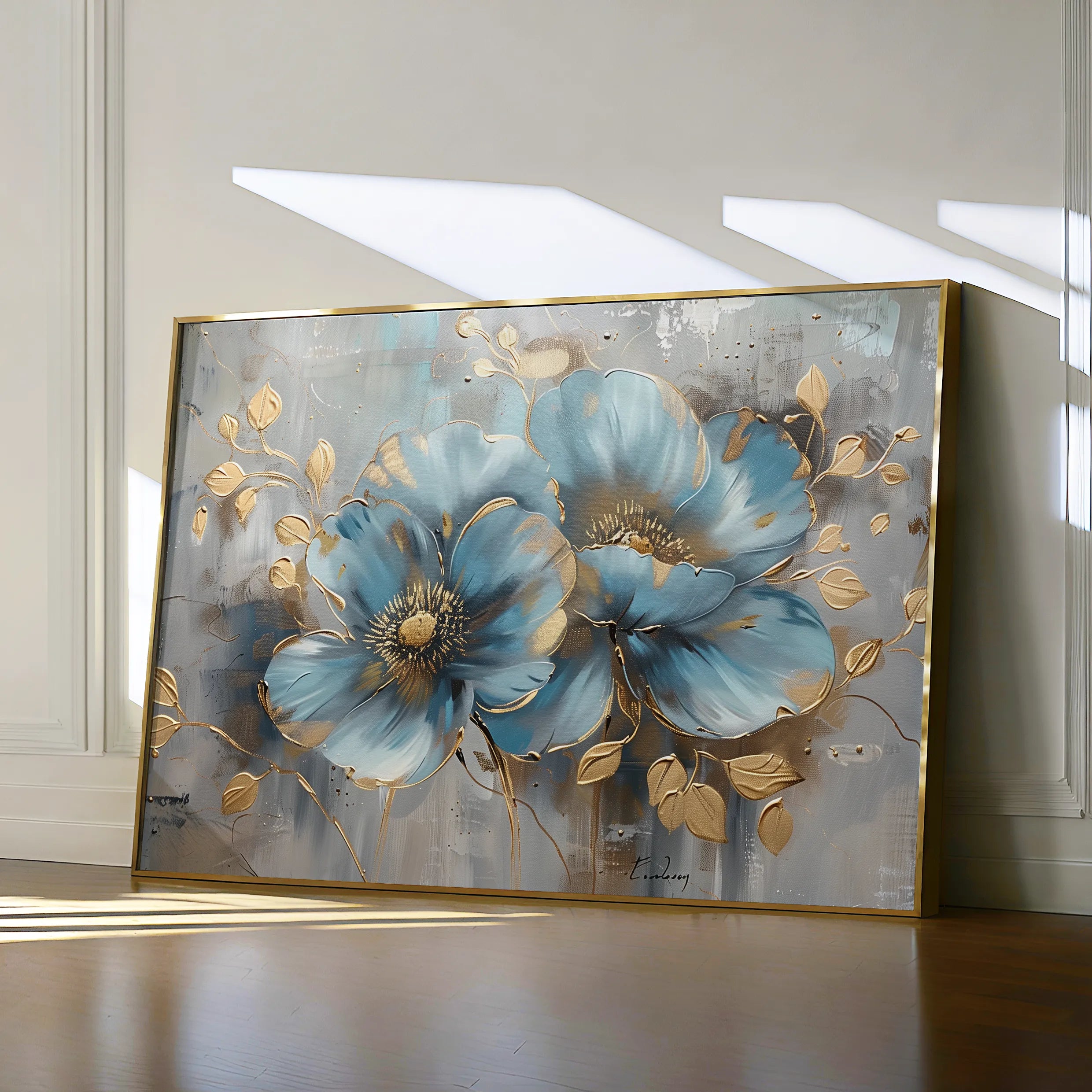 Floral 668 Canvas Art 18" x 24" / 45 x 60 cm / Black