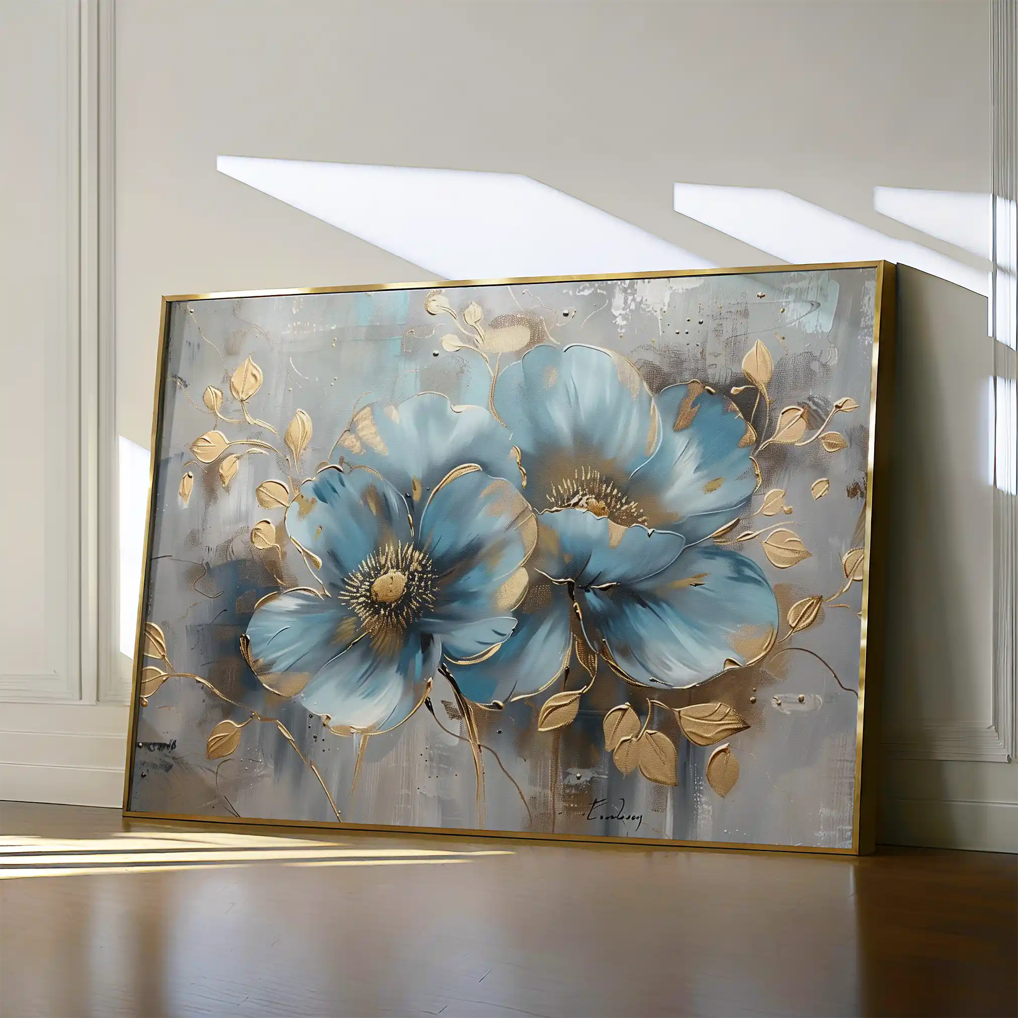 Floral 668 Canvas Art 60 x 40 cm / Black
