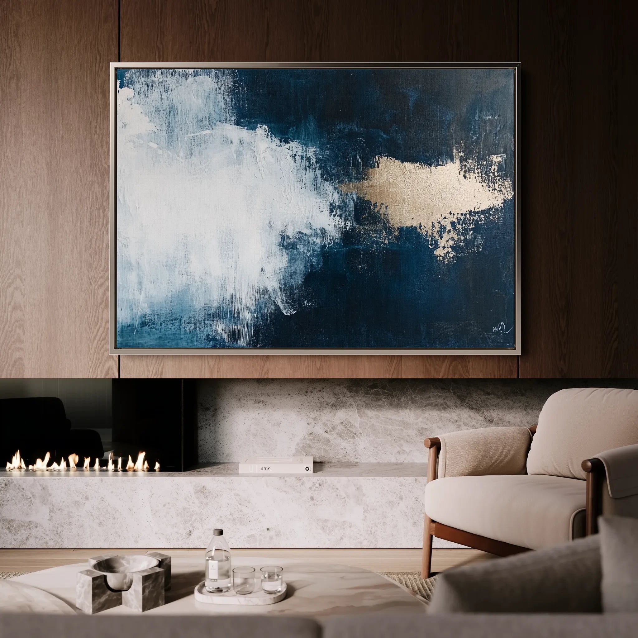 Abstract 669 Canvas Art 18" x 24" / 45 x 60 cm / Black