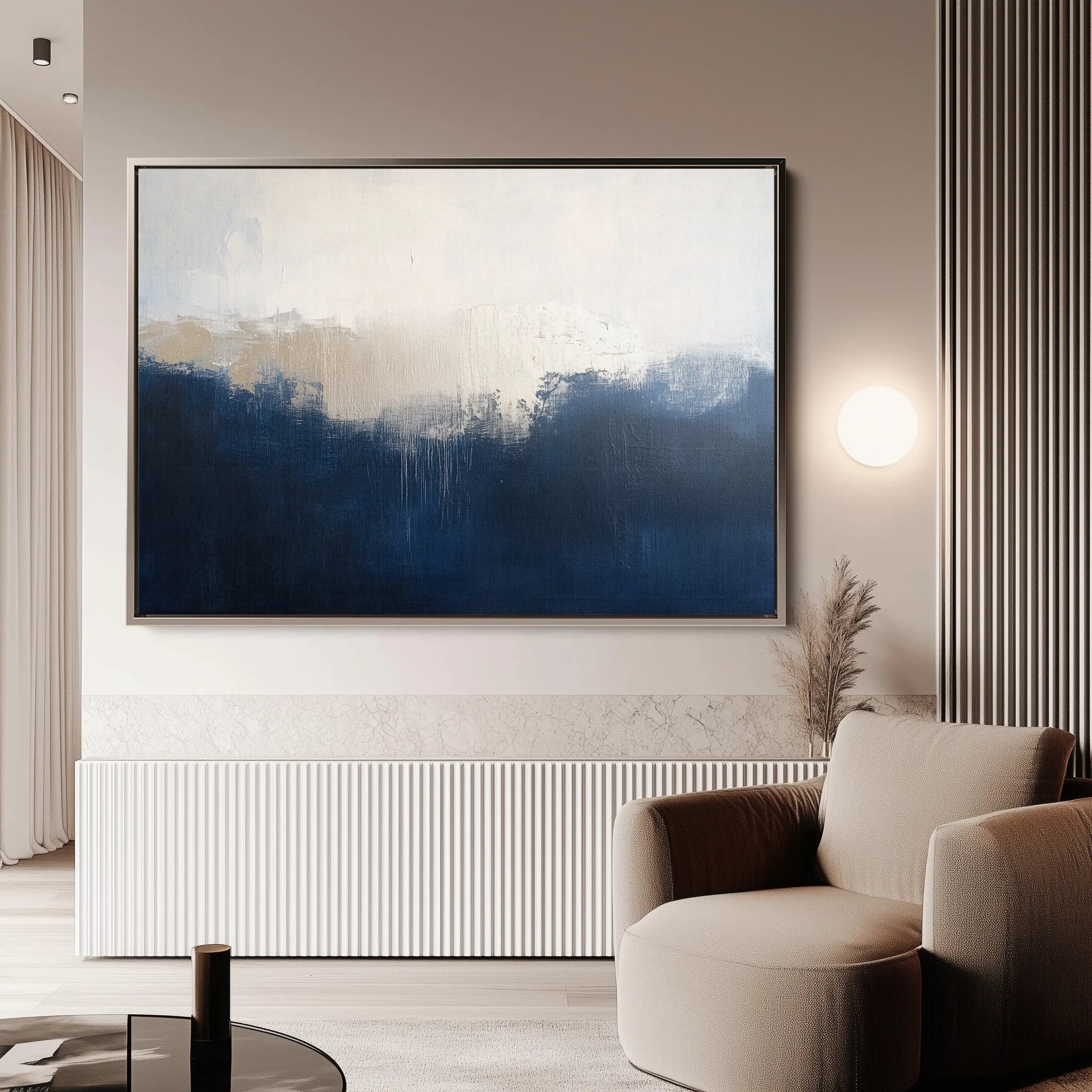 Abstract 670 Canvas Art 18" x 24" / 45 x 60 cm / Black