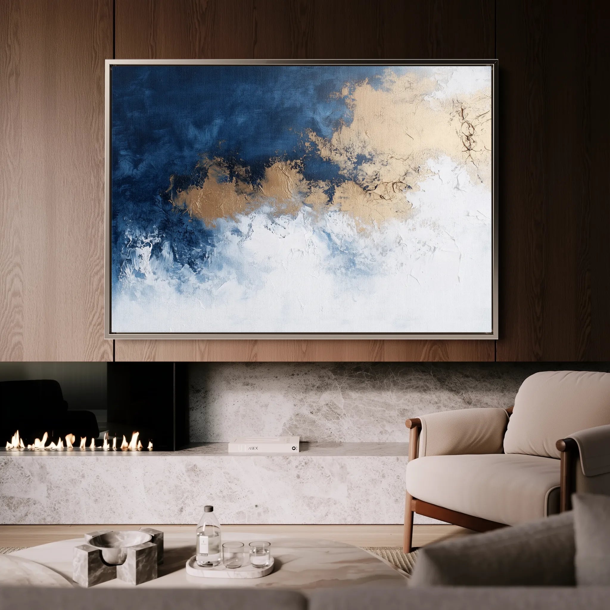 Abstract 671 Canvas Art 18" x 24" / 45 x 60 cm / Black