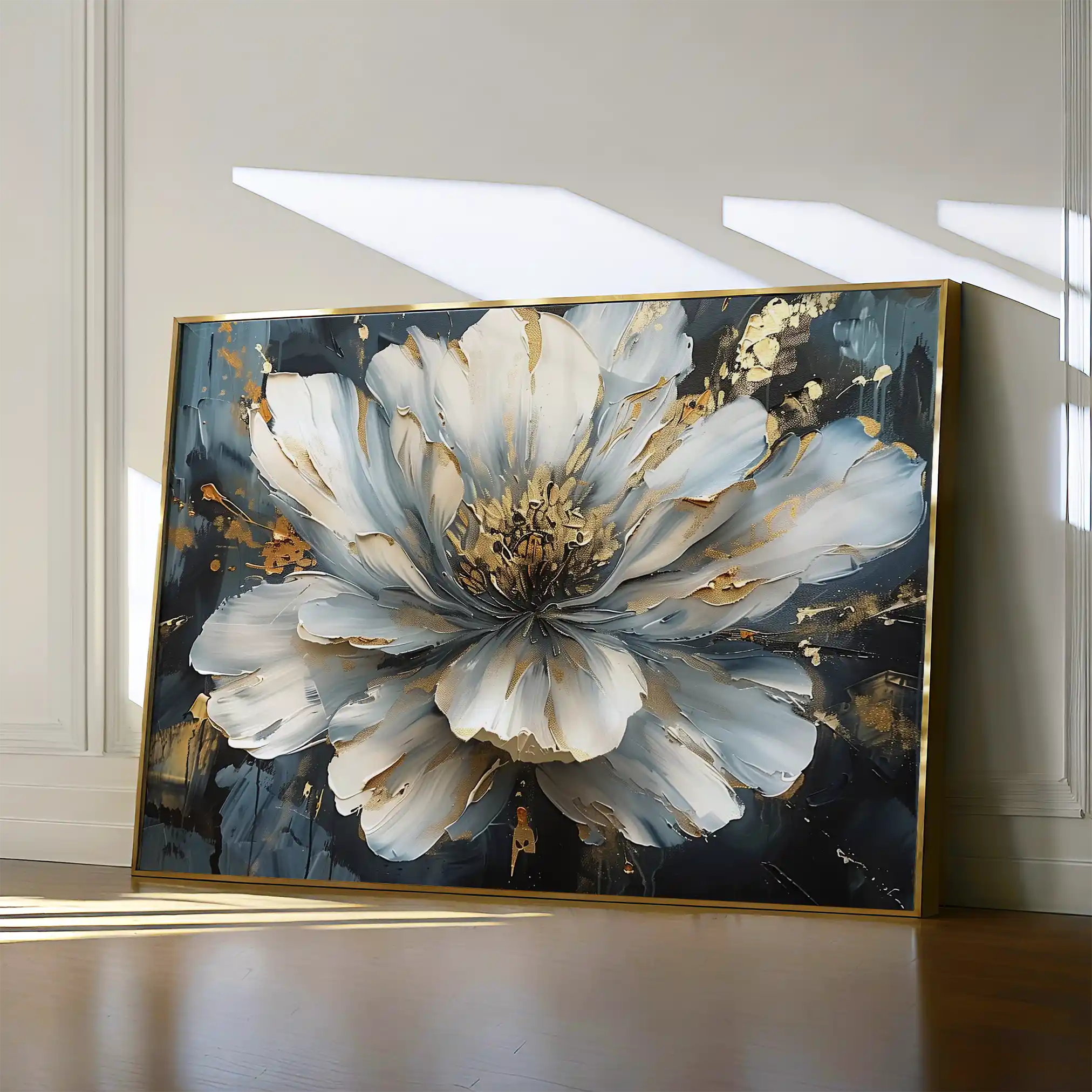 Floral 672 Canvas Art 18" x 24" / 45 x 60 cm / Black