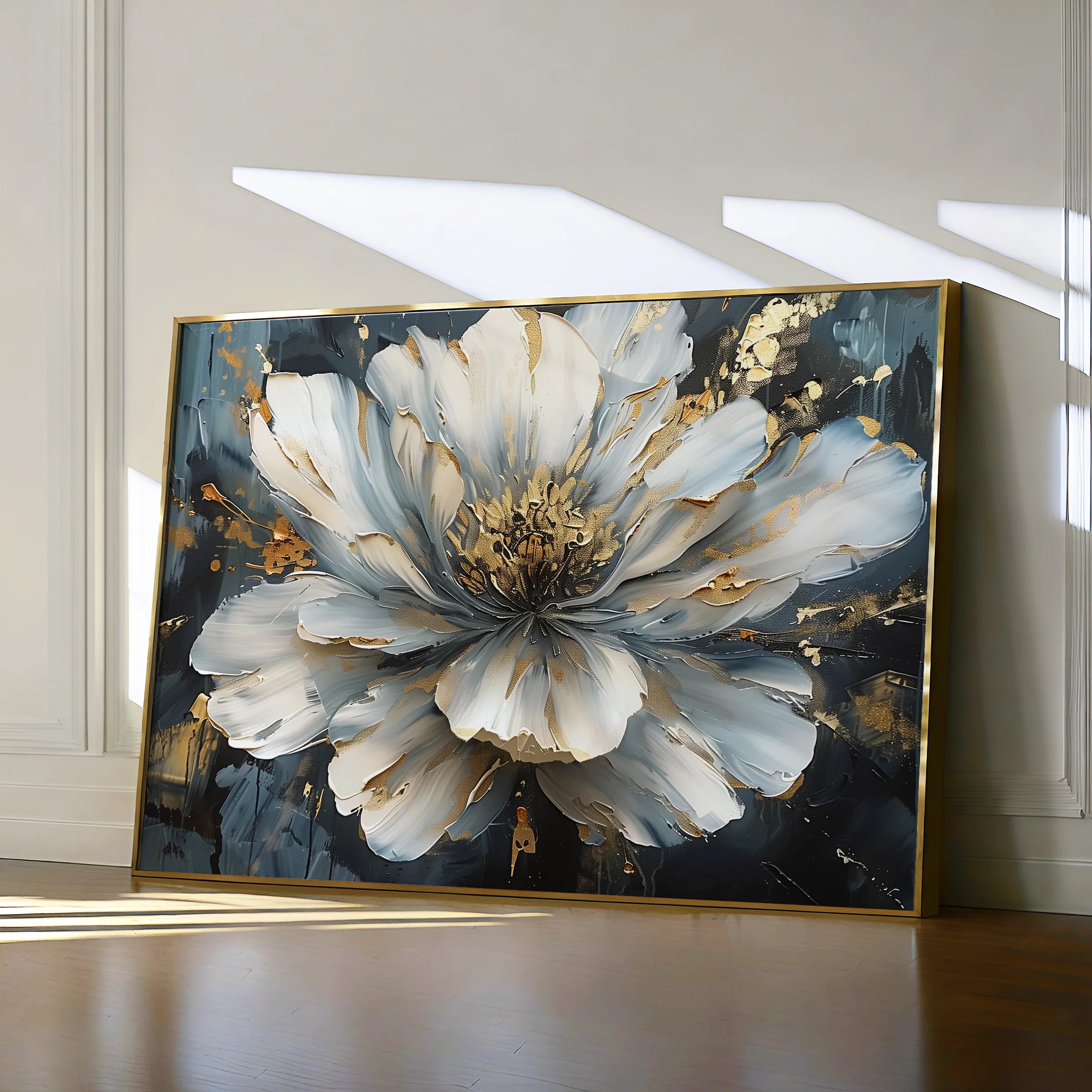 Floral 672 Canvas Art 18" x 24" / 45 x 60 cm / Black