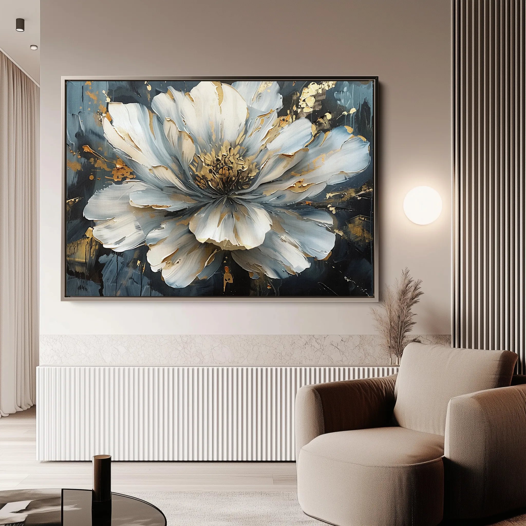 Floral 672 Canvas Art 18" x 24" / 45 x 60 cm / Black
