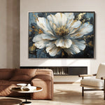 Floral 672 Canvas Art 60 x 40 cm / Black