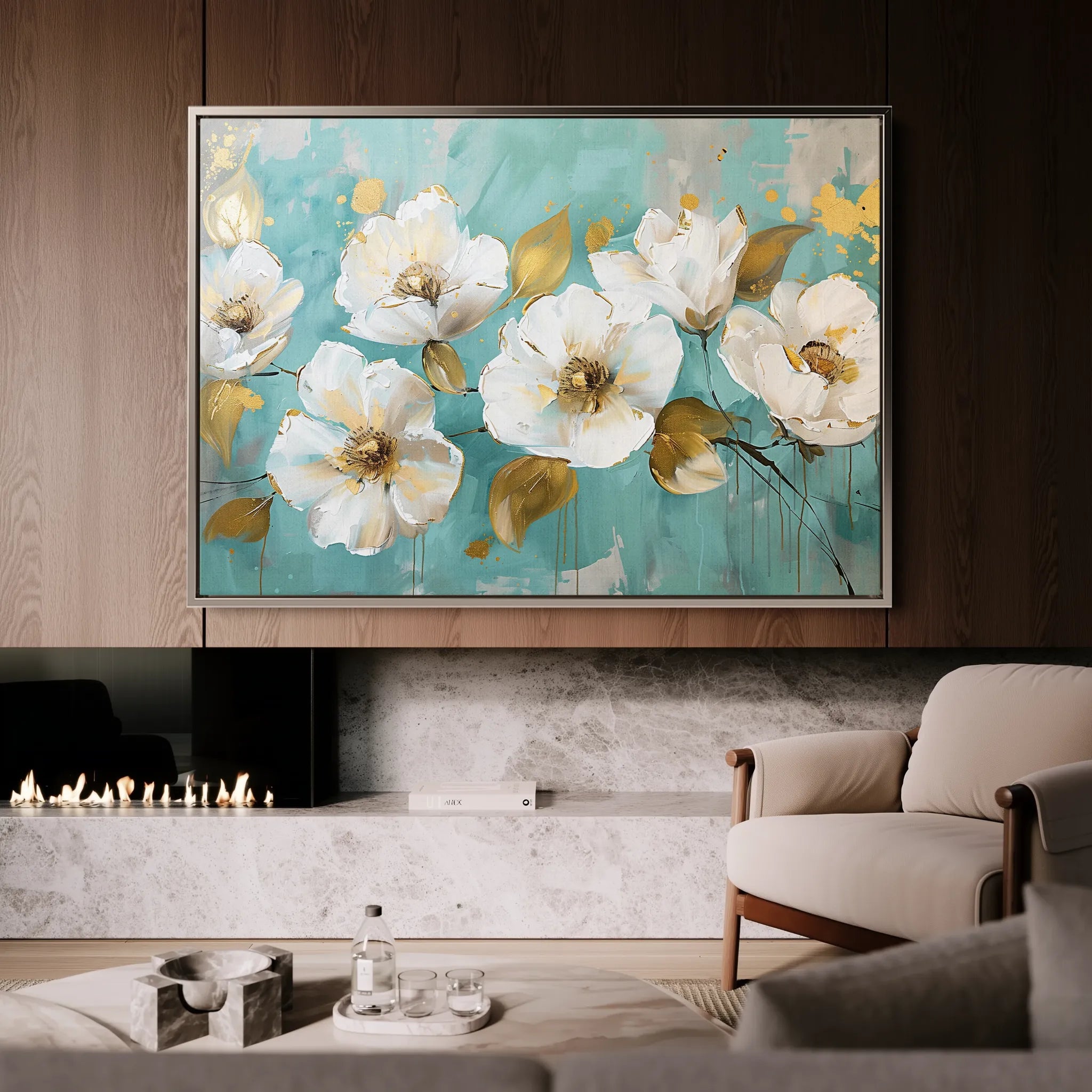 Floral 673 Canvas Art 18" x 24" / 45 x 60 cm / Black