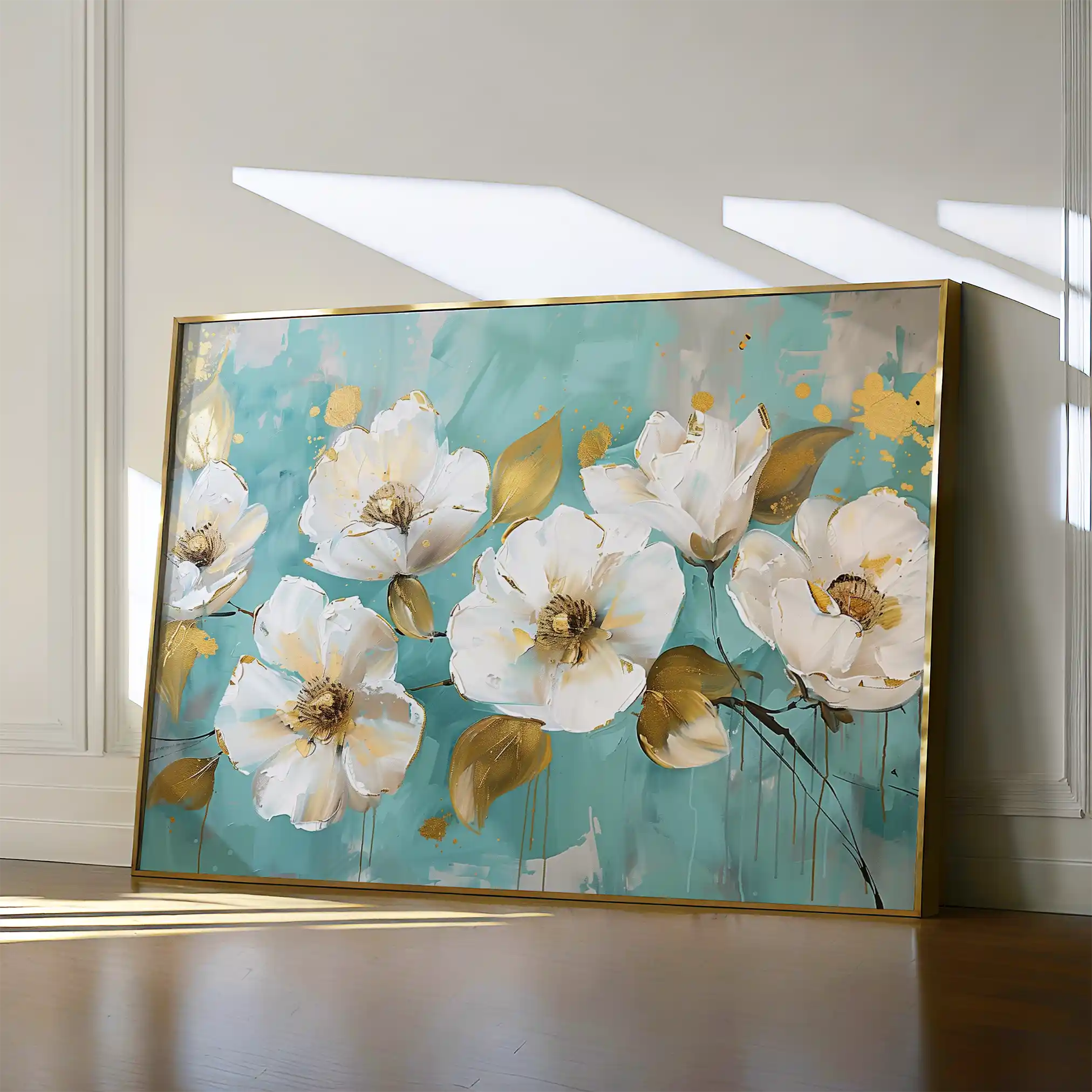 Floral 673 Canvas Art 60 x 40 cm / Black